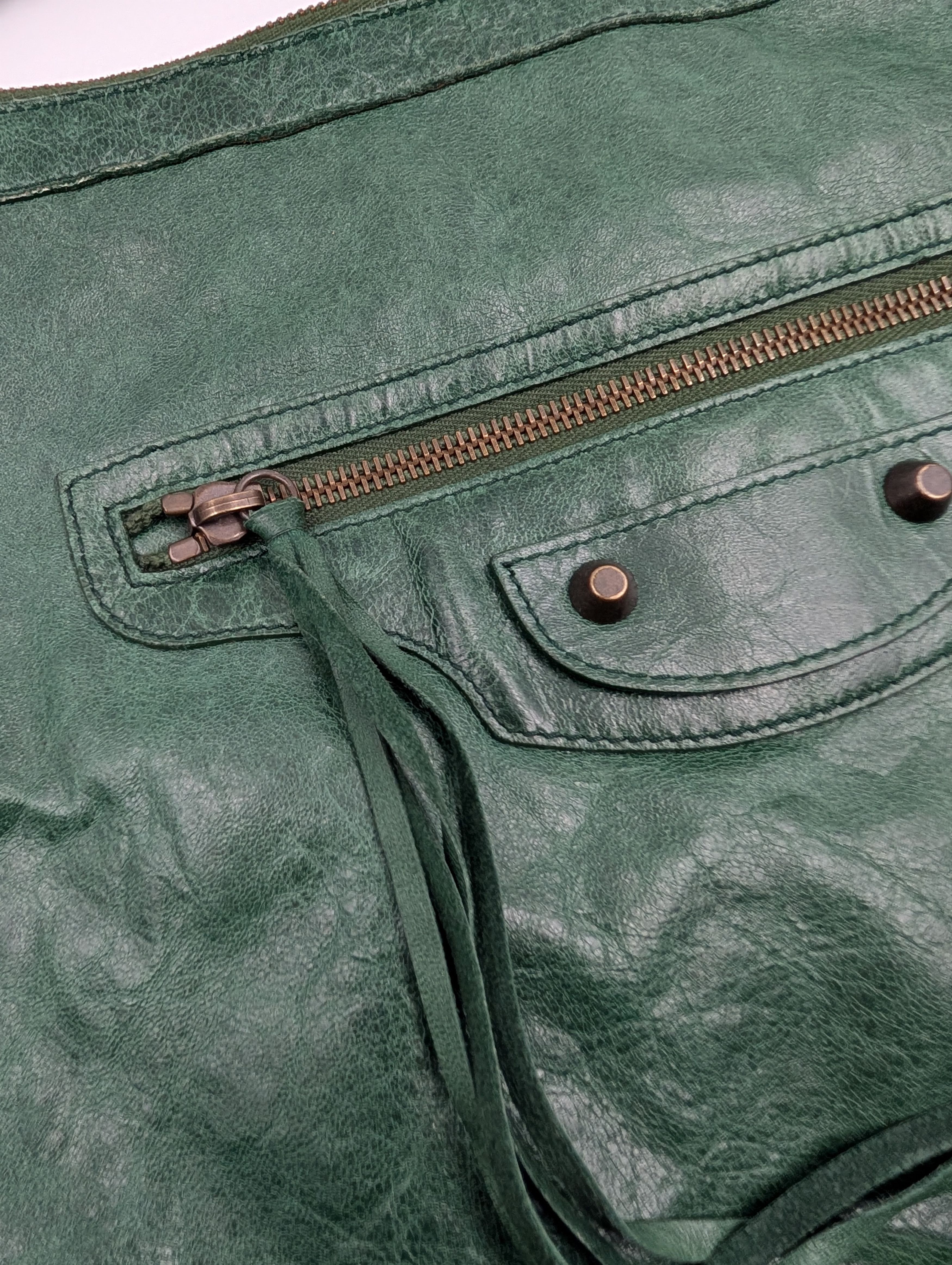 Balenciaga Balenciaga Green Leather Day Bag Size ONE SIZE - 3 Thumbnail