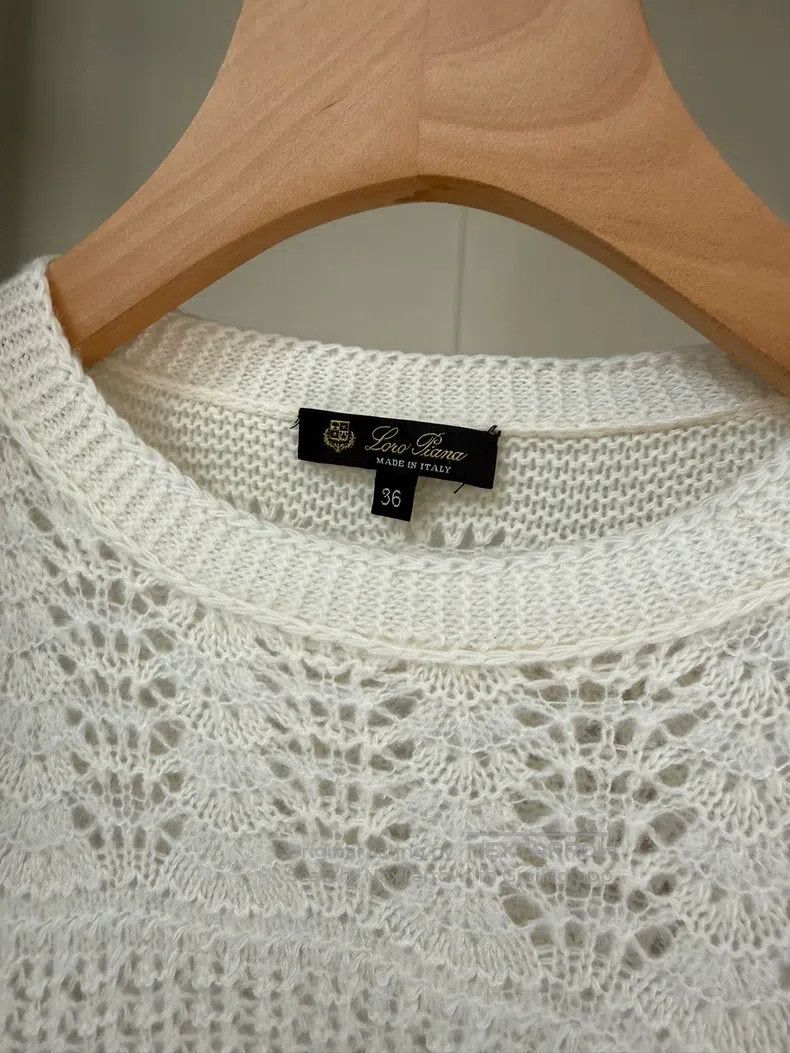 Loro Piana Loro Piana Cream-style cashmere crochet sweater two-piece Size XXS / US 00 / IT 34 - 3 Thumbnail