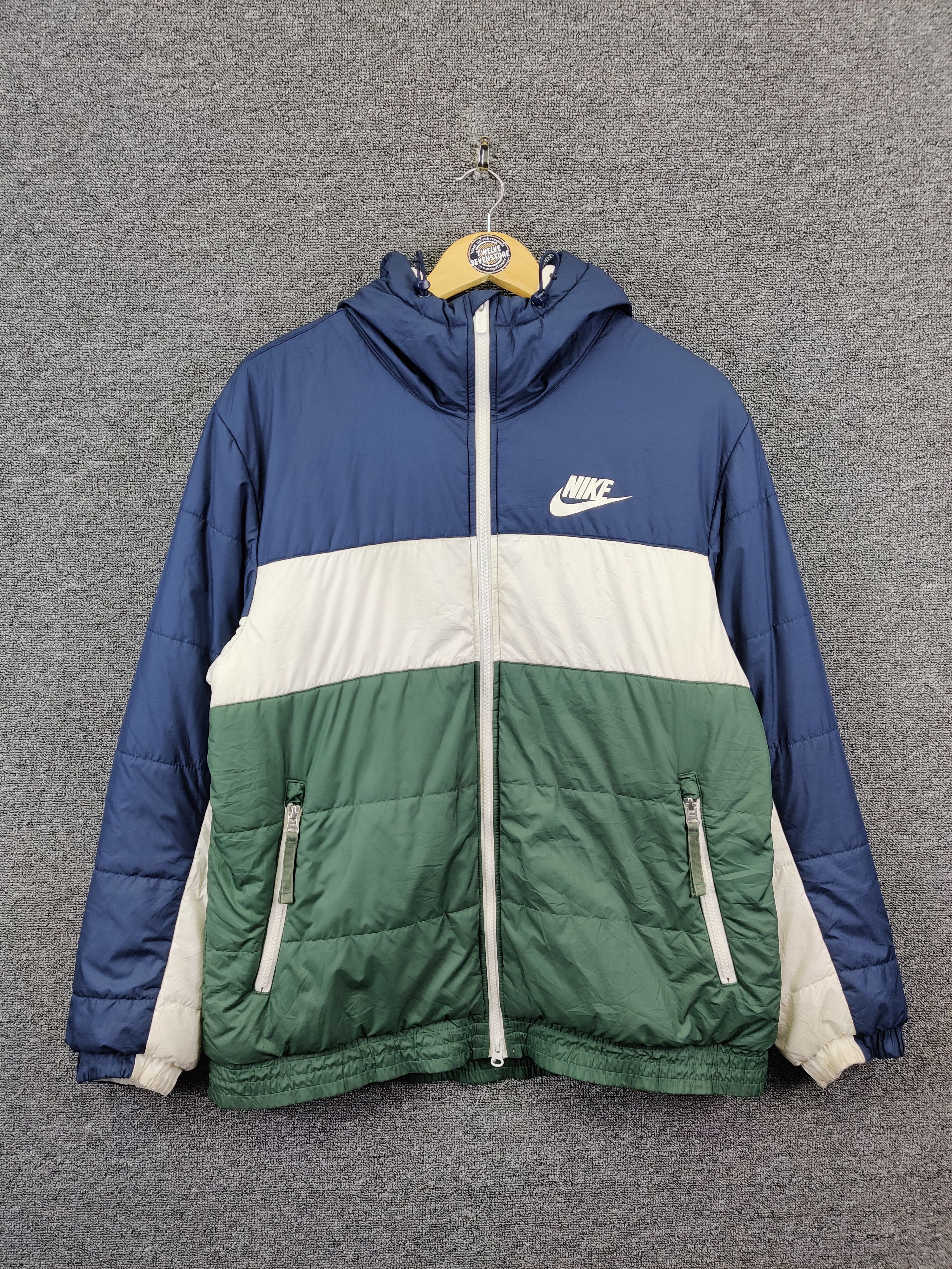 Nike Vintage 90s Nike Down Puffer Hoodie Jacket Size US XL / EU 56 / 4 - 1 Thumbnail
