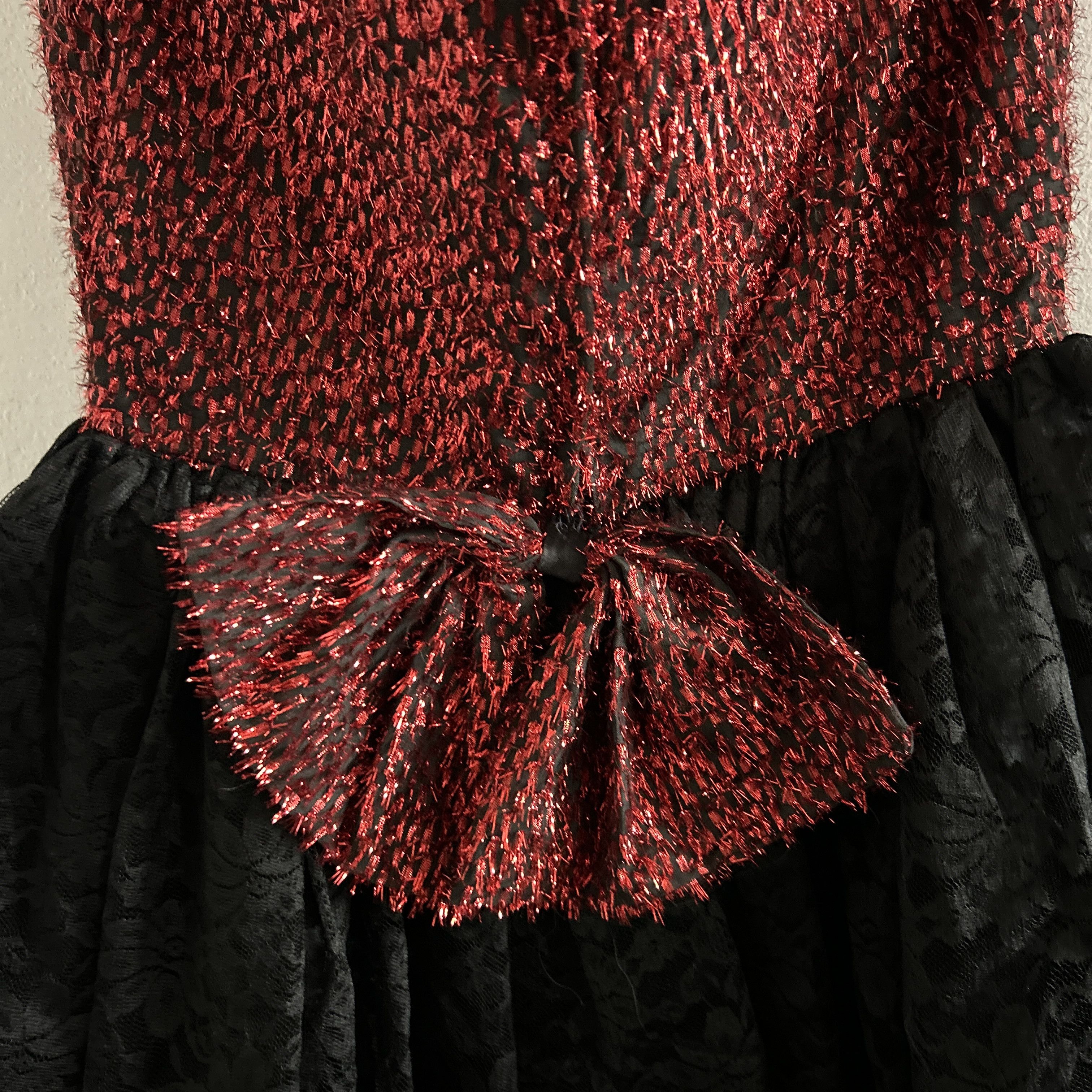 Vintage Vintage 80s Red Lurex Corset Mini Dress Size M / US 6-8 / IT 42-44 - 10 Thumbnail