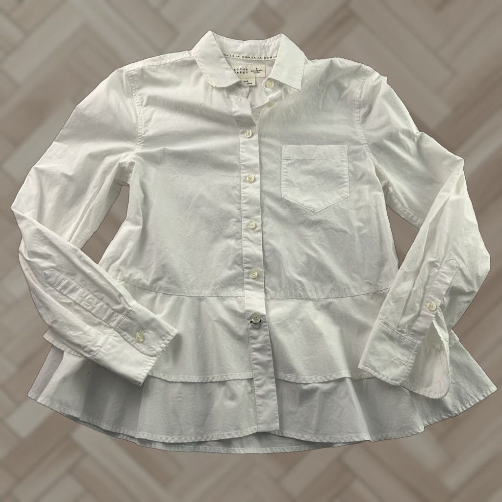 Vintage kate spade New York Broome Street Long Sleeve Button-Up Shirt Women's Small White Size S / US 4 / IT 40 - 1 Thumbnail
