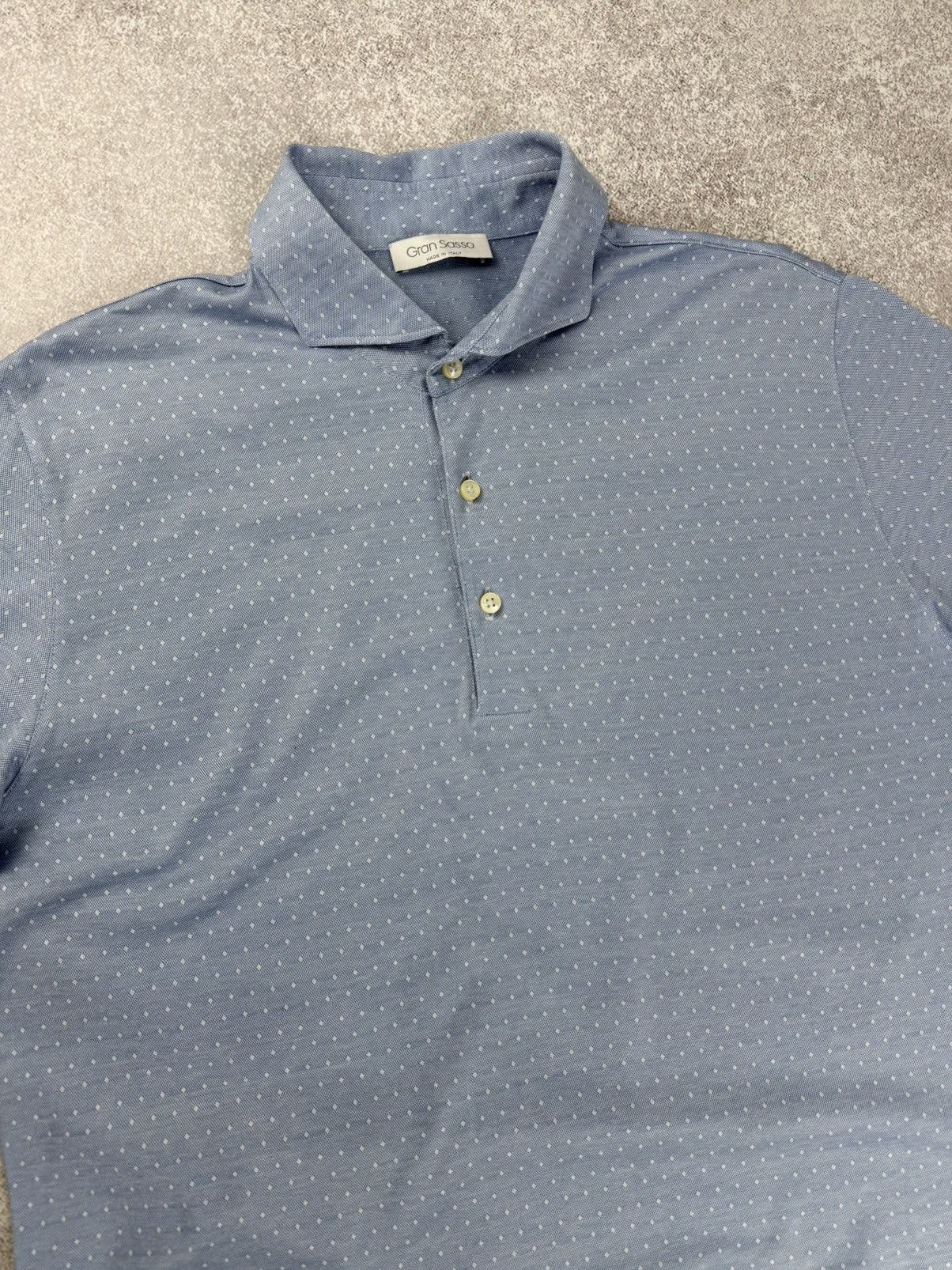 Gran Sasso Gran Sasso Cotton Polo Shirt Blue Size 52 Size US L / EU 52-54 / 3 - 3 Thumbnail