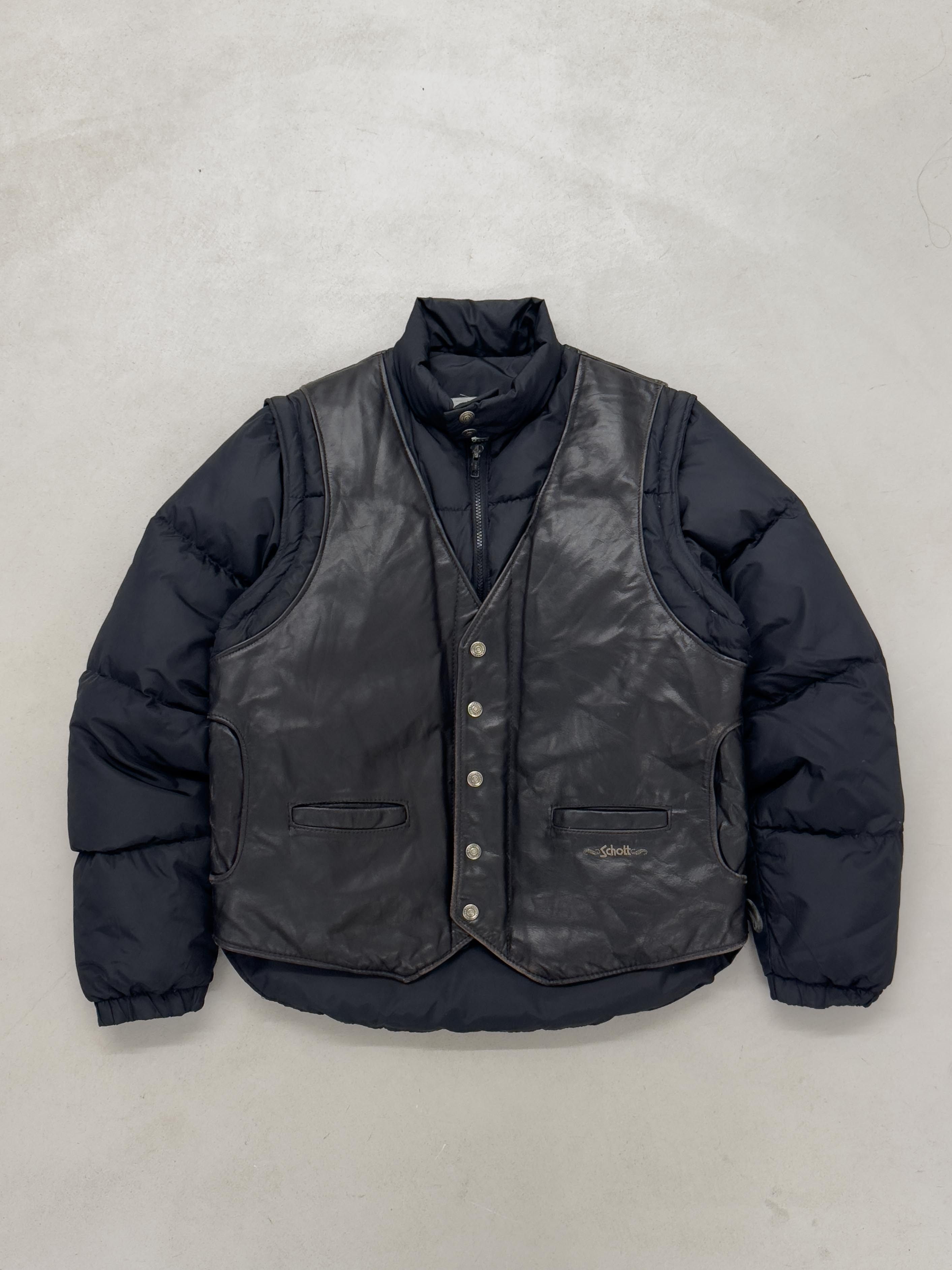 Schott 80’s Schott 2-in-1 Leather Down Jacket Size US M / EU 48-50 / 2 - 3 Thumbnail