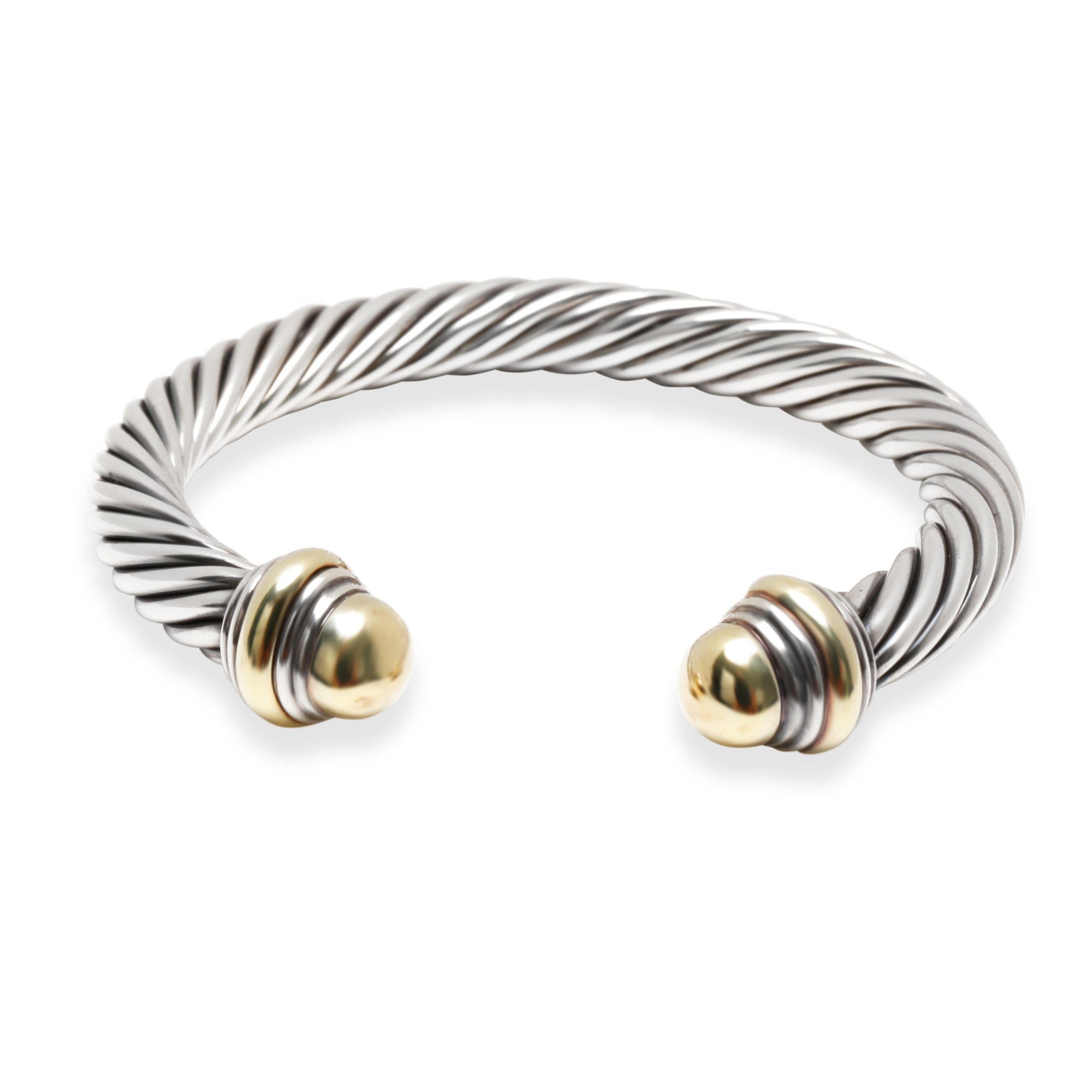 image of David Yurman 7Mm Cable Cuff In 14K Yellow Gold/sterling Silver, Women's