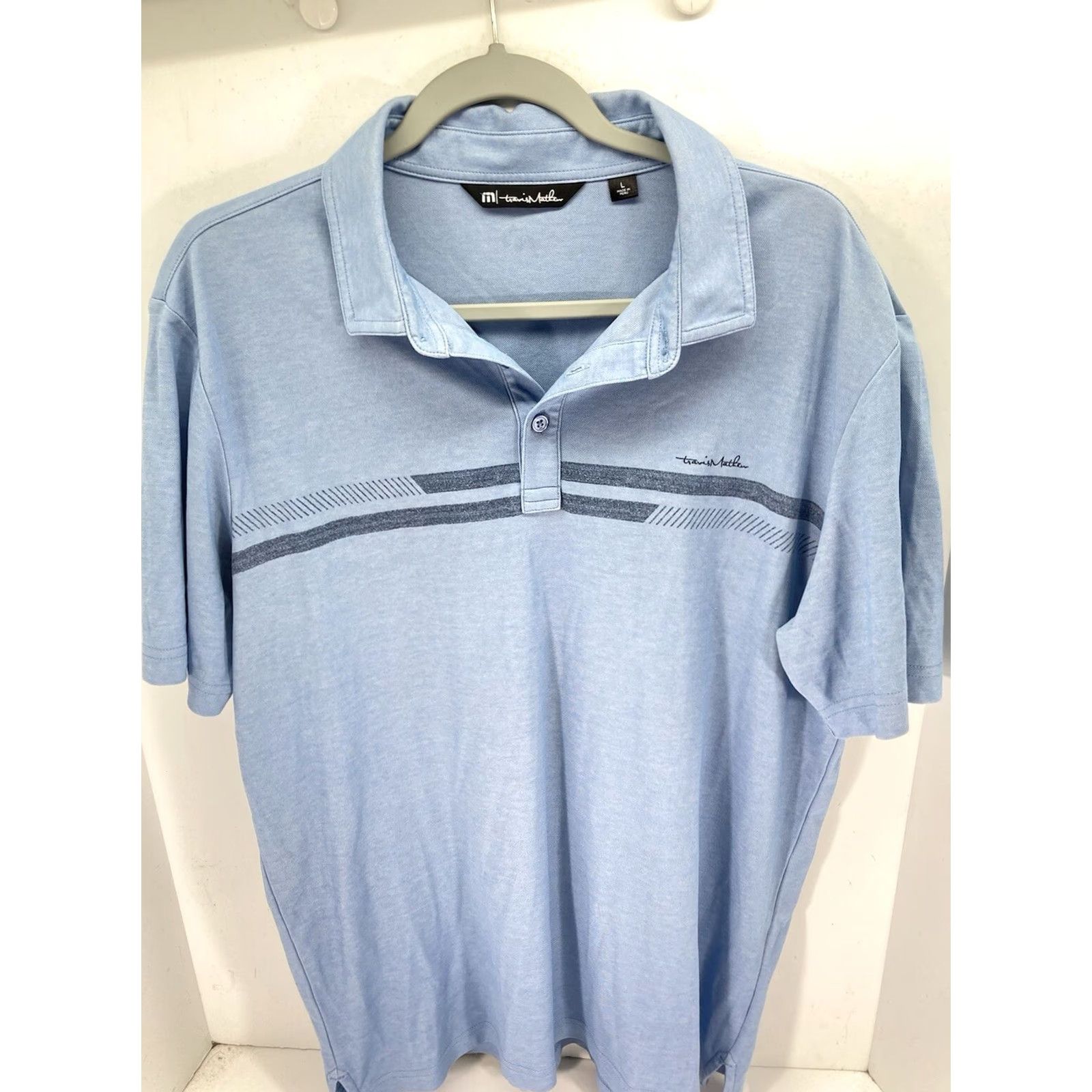 TravisMathew VINTAGE Travis Mathew Polo Golf Shirt Men Size Large Blue Pullover Short Sleeve Casual Slim Fit Size US L / EU 52-54 / 3 - 2 Thumbnail
