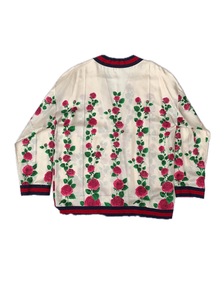 Gucci Gucci Rose Garden Print Silk Cardigan Size M / US 6-8 / IT 42-44 - 4 Thumbnail