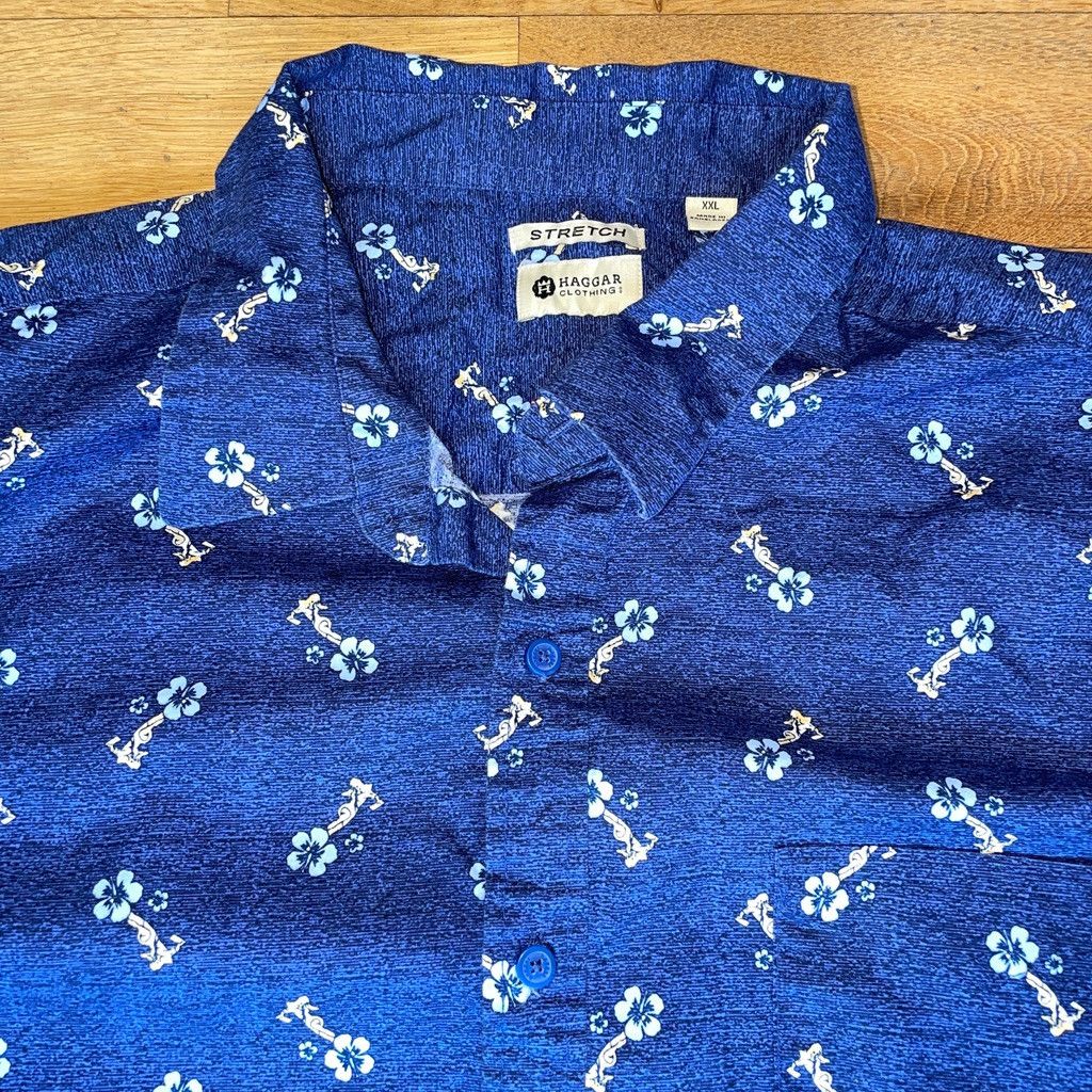 Haggar × Vintage HAGGAR MEN'S FASHIONABLE HOLIDAY SHIRT FLOWERS Size XXL Size US XXL / EU 58 / 5 - 2 Thumbnail