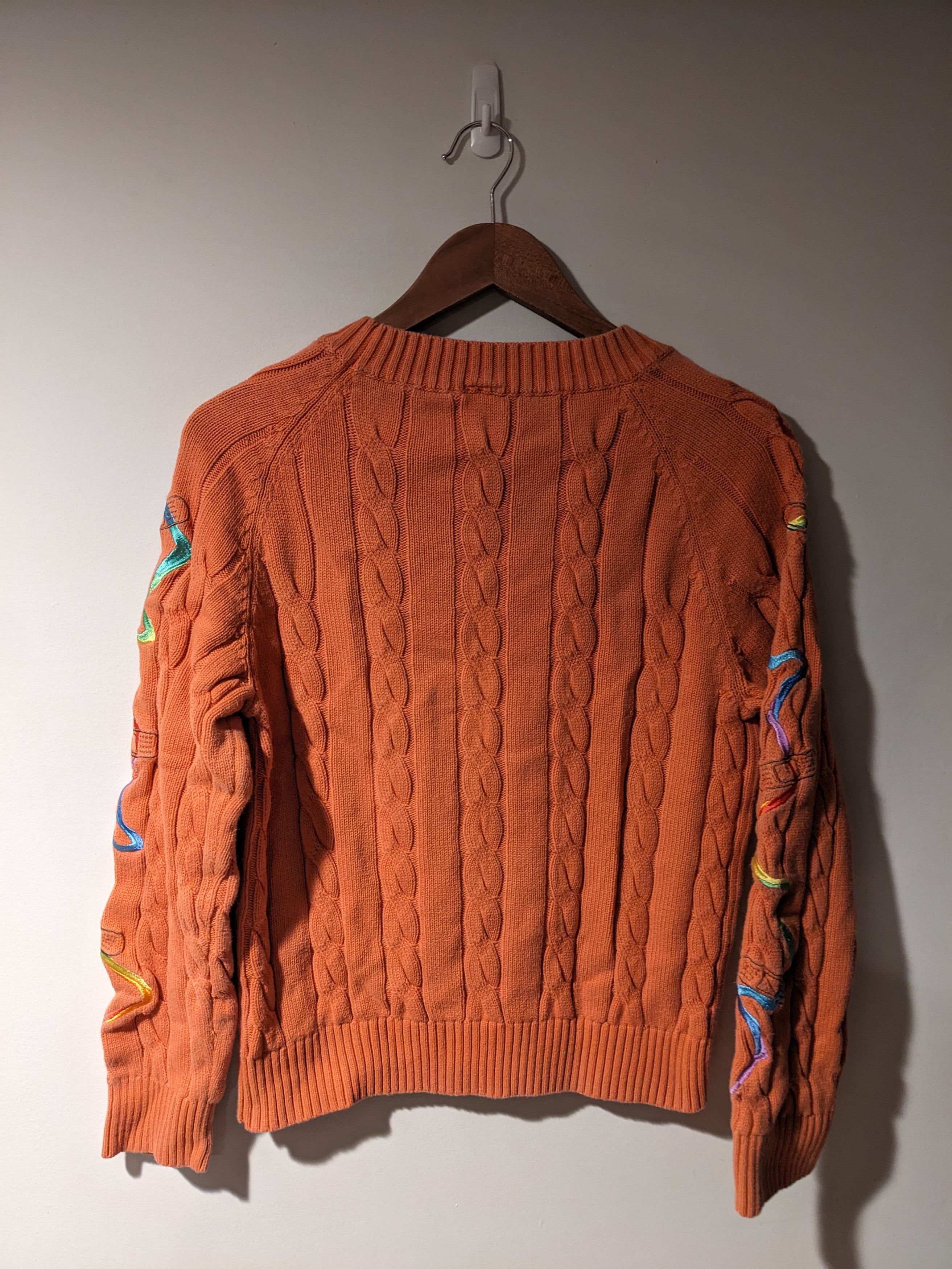 Designer Paws of Pride Cat Orange X-Small Cable Knitted Sweater Size US XS / EU 42 / 0 - 6 Thumbnail