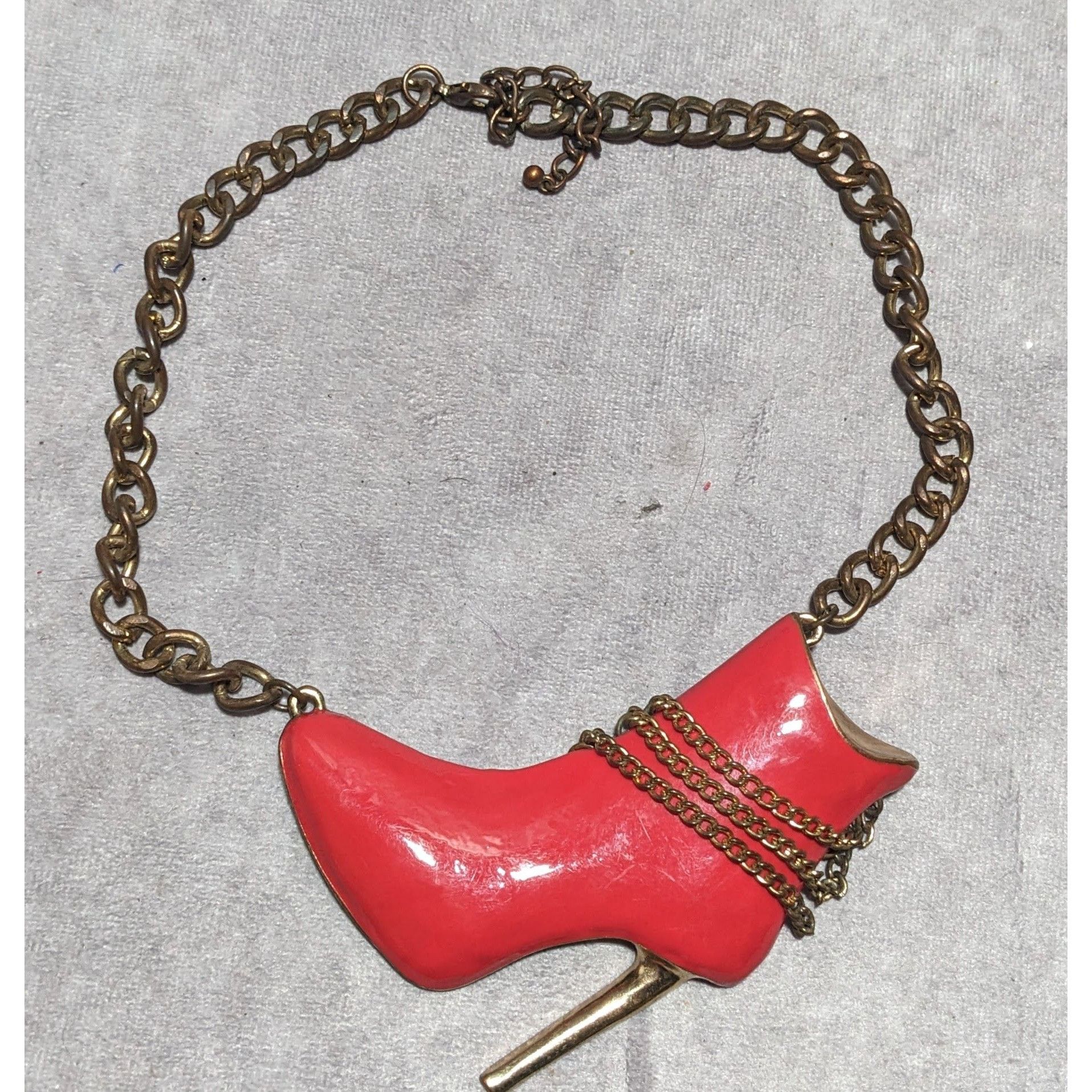 Other Red High Heel Chain Boot Pendant Necklace Size ONE SIZE - 12 Thumbnail