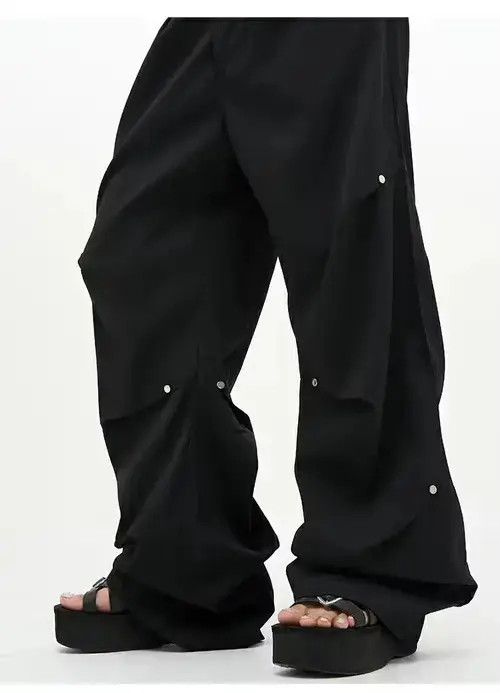 Designer cargo baggy flared pleated pants Size US 32 / EU 48 - 3 Thumbnail