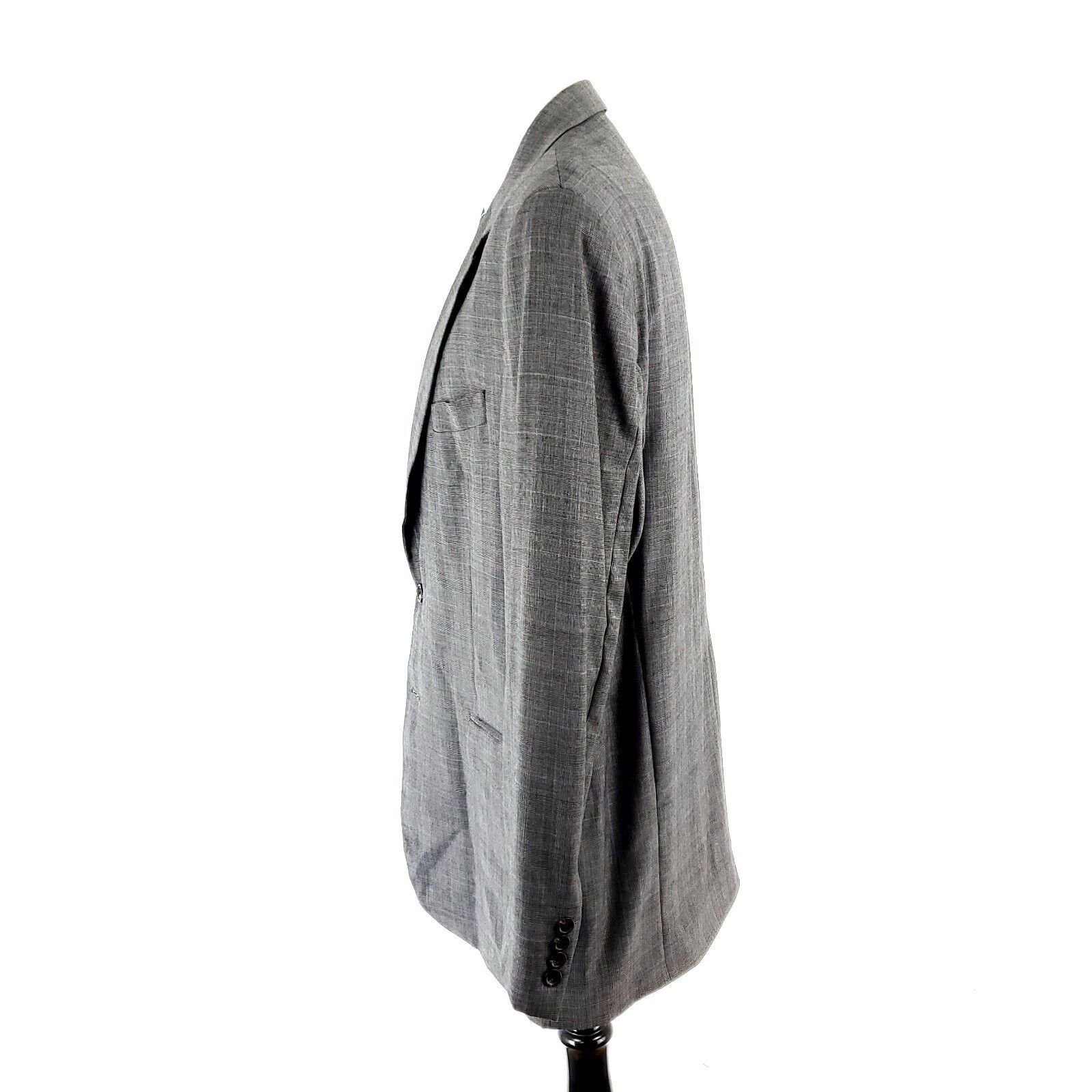Lauren Ralph Lauren Lauren Ralph Lauren Wool 2 Button Sport Coat 44L Gray Glen P Size 44L - 4 Thumbnail
