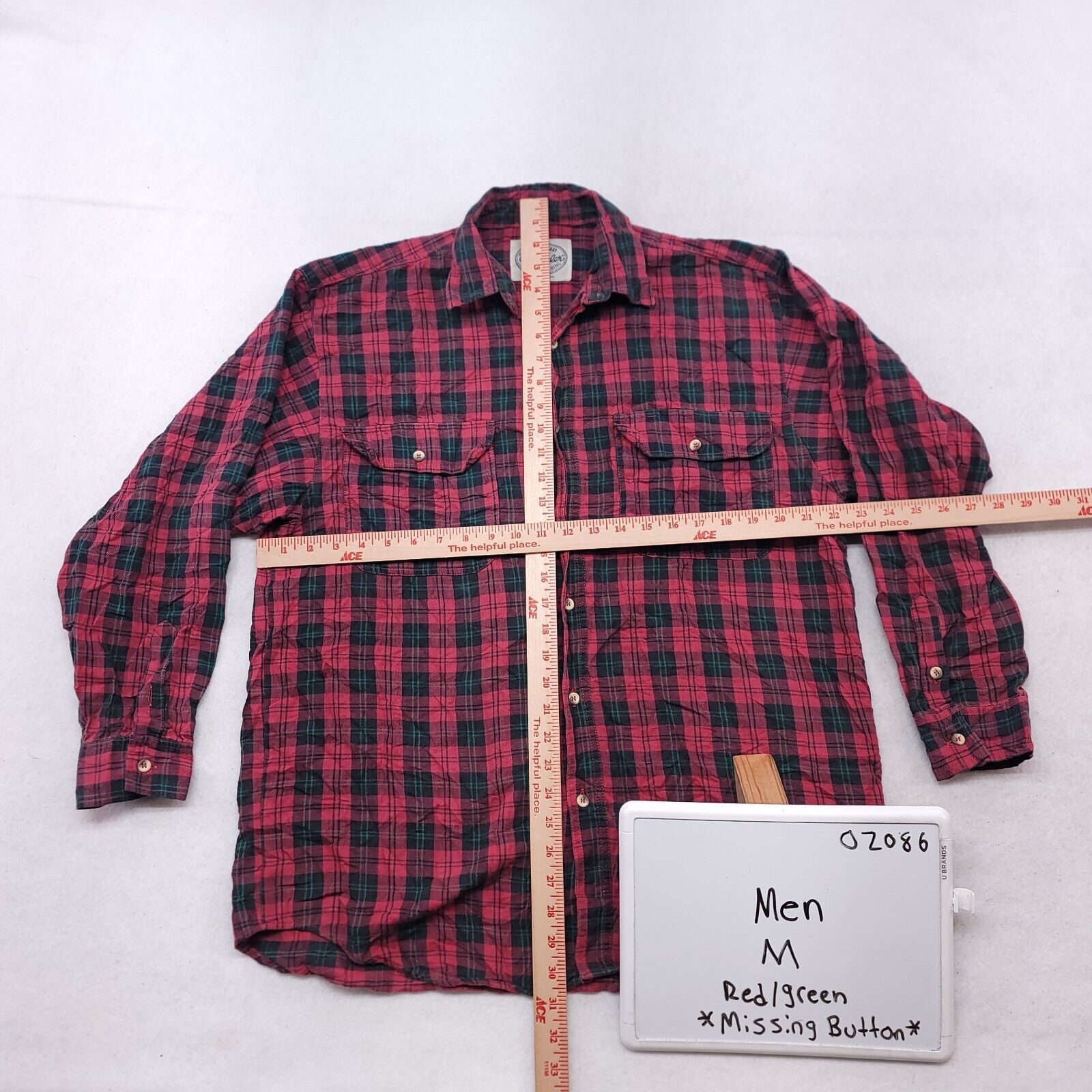 Wrangler Wrangler Tartan Flannel Shirt Mens Size Medium M Red Green Size US M / EU 48-50 / 2 - 5 Thumbnail
