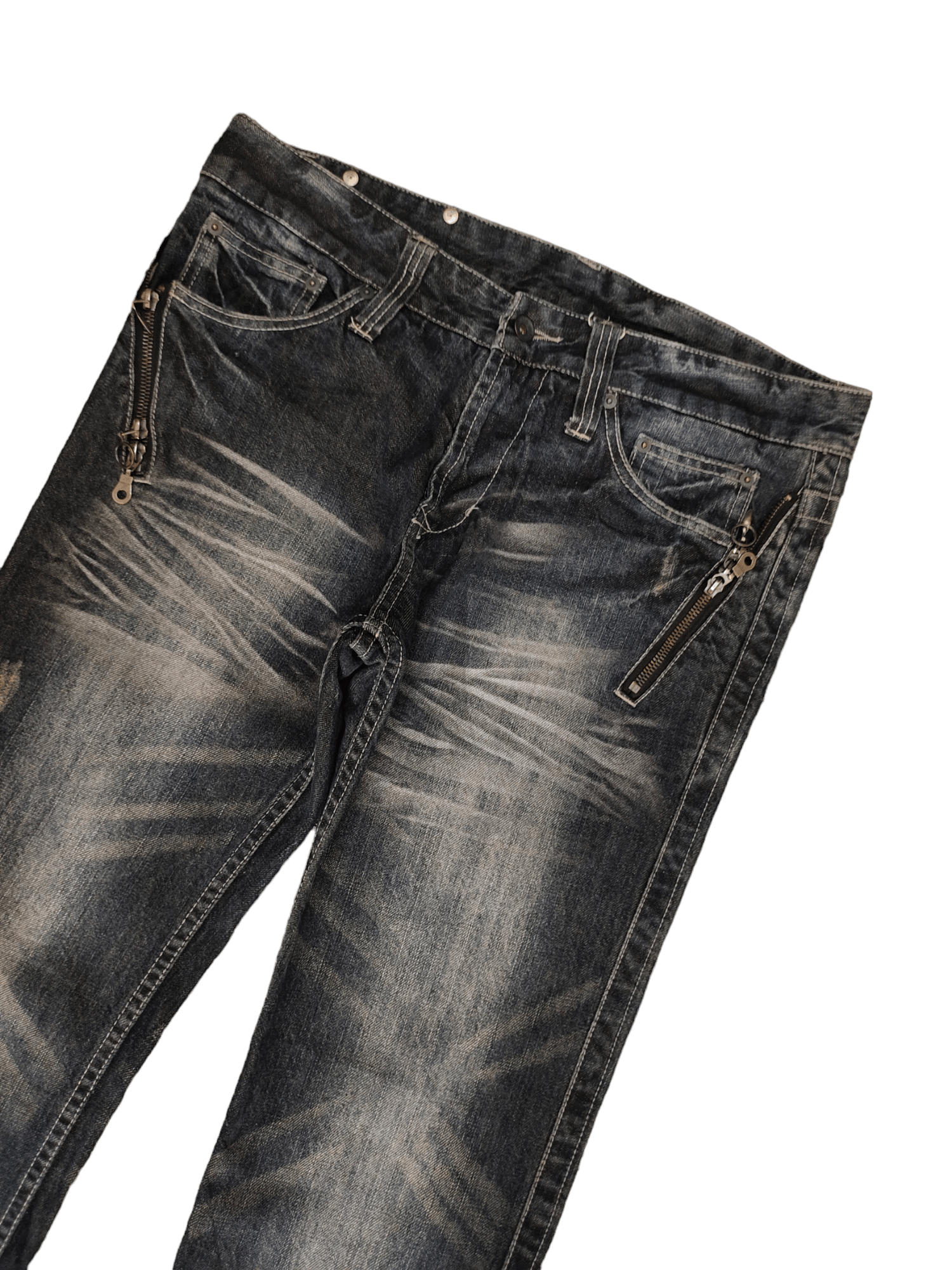 semanticdesign Flare Jeans Semantic Design Distress Faded Bootcut Denim Size US 34 / EU 50 - 4 Thumbnail
