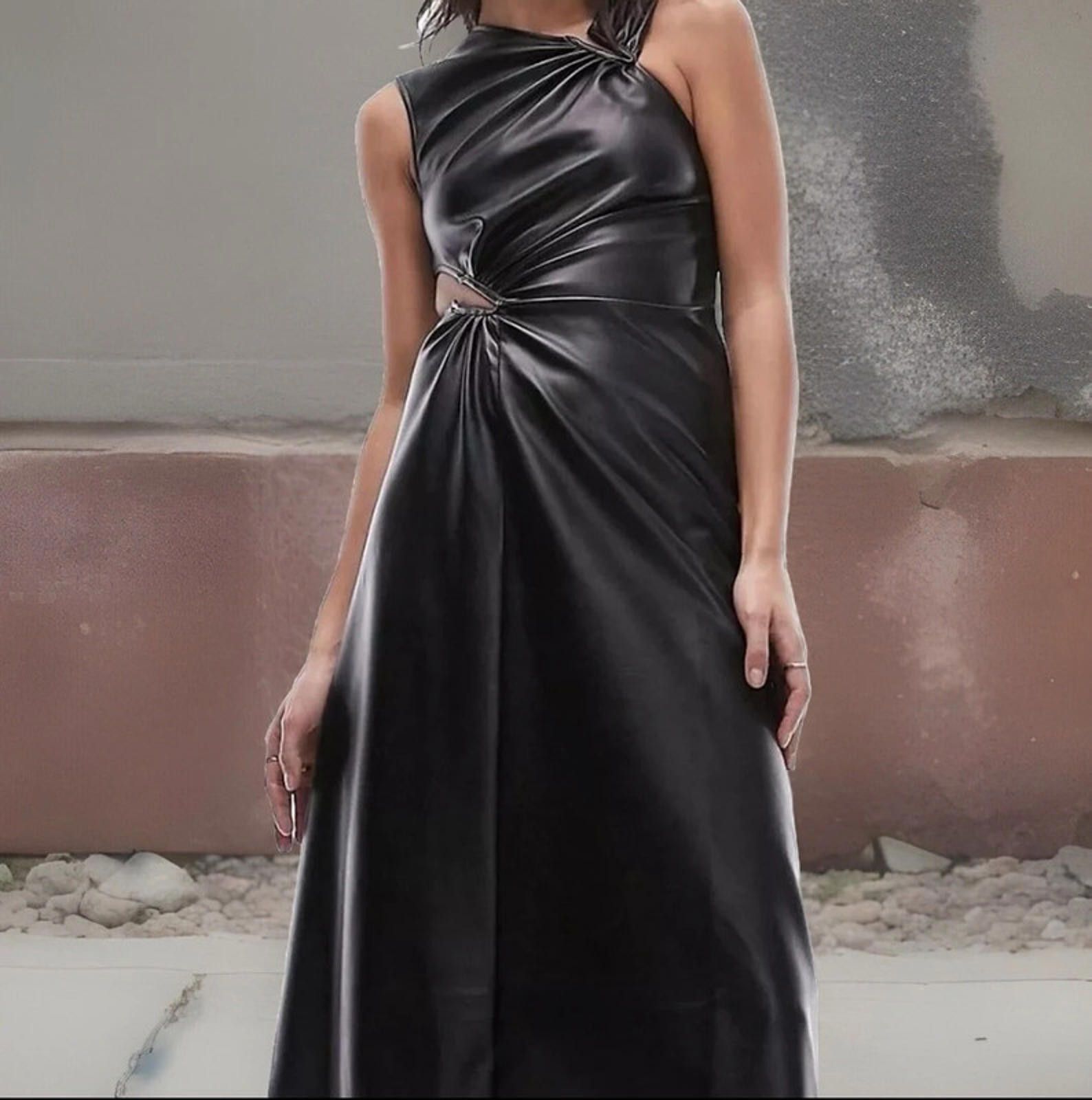 Topshop Topshop PU assymetric midi dress NEW with tags Size S / US 4 / IT 40 - 1 Thumbnail