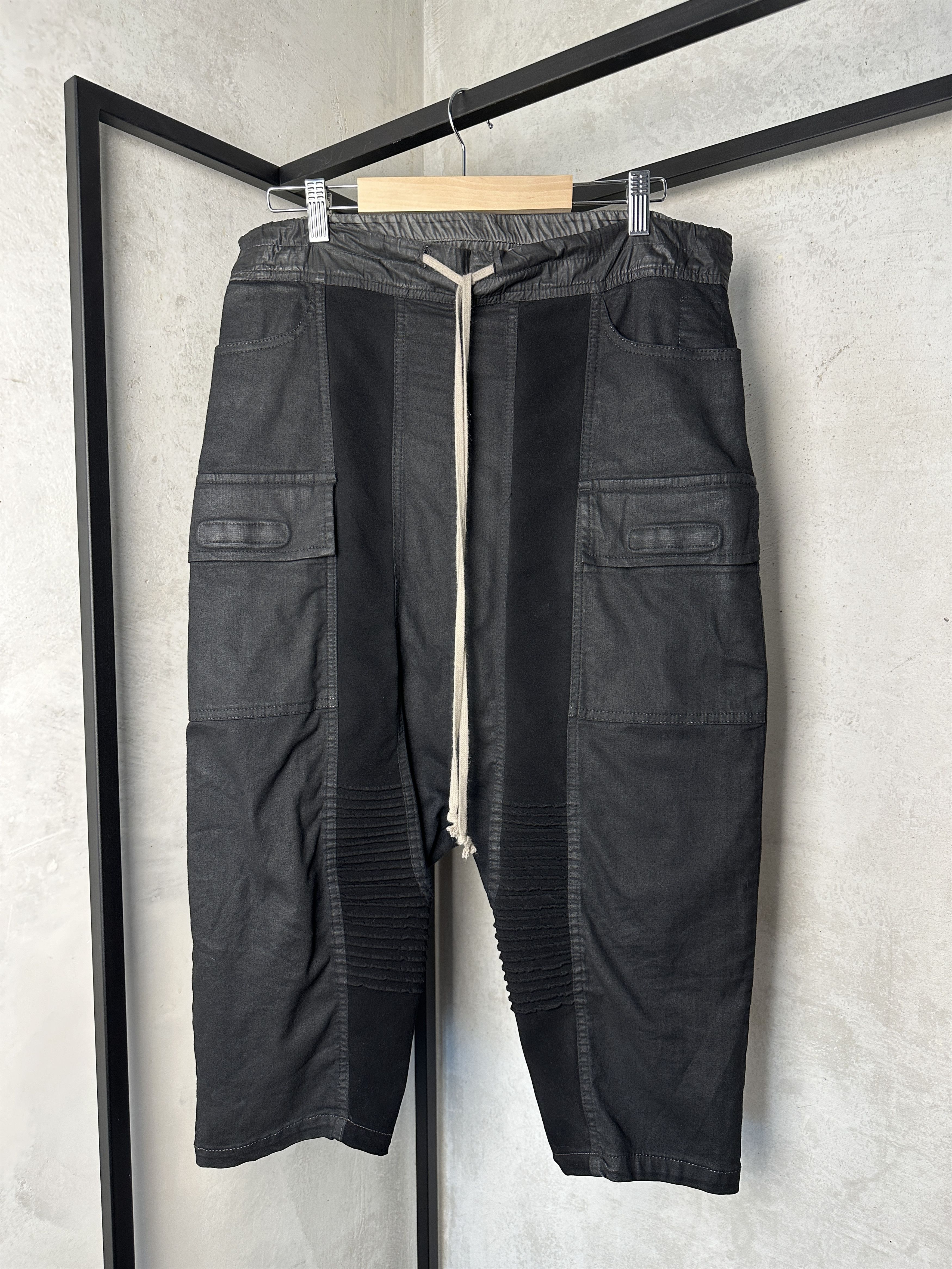 Pre-owned Rick Owens X Rick Owens Drkshdw Drop Crotch Cargo Wax Swingers Pants