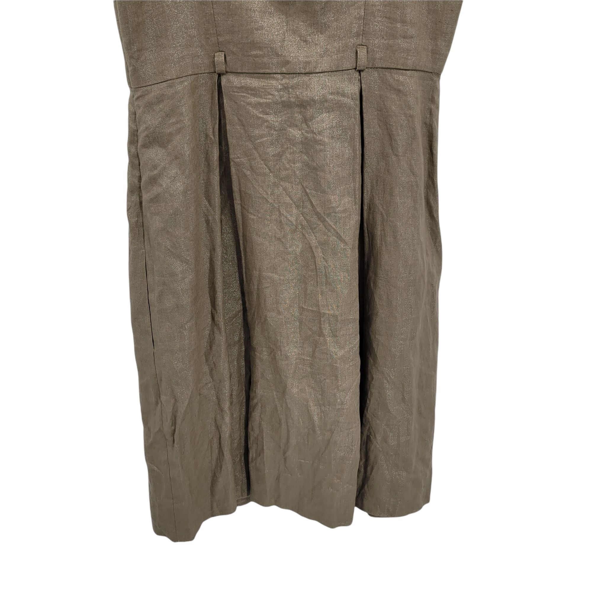 Black Halo Black Halo Linen Peasant Dress Sz 4 Metallic Bronze Apron Bu Size S / US 4 / IT 40 - 8 Thumbnail
