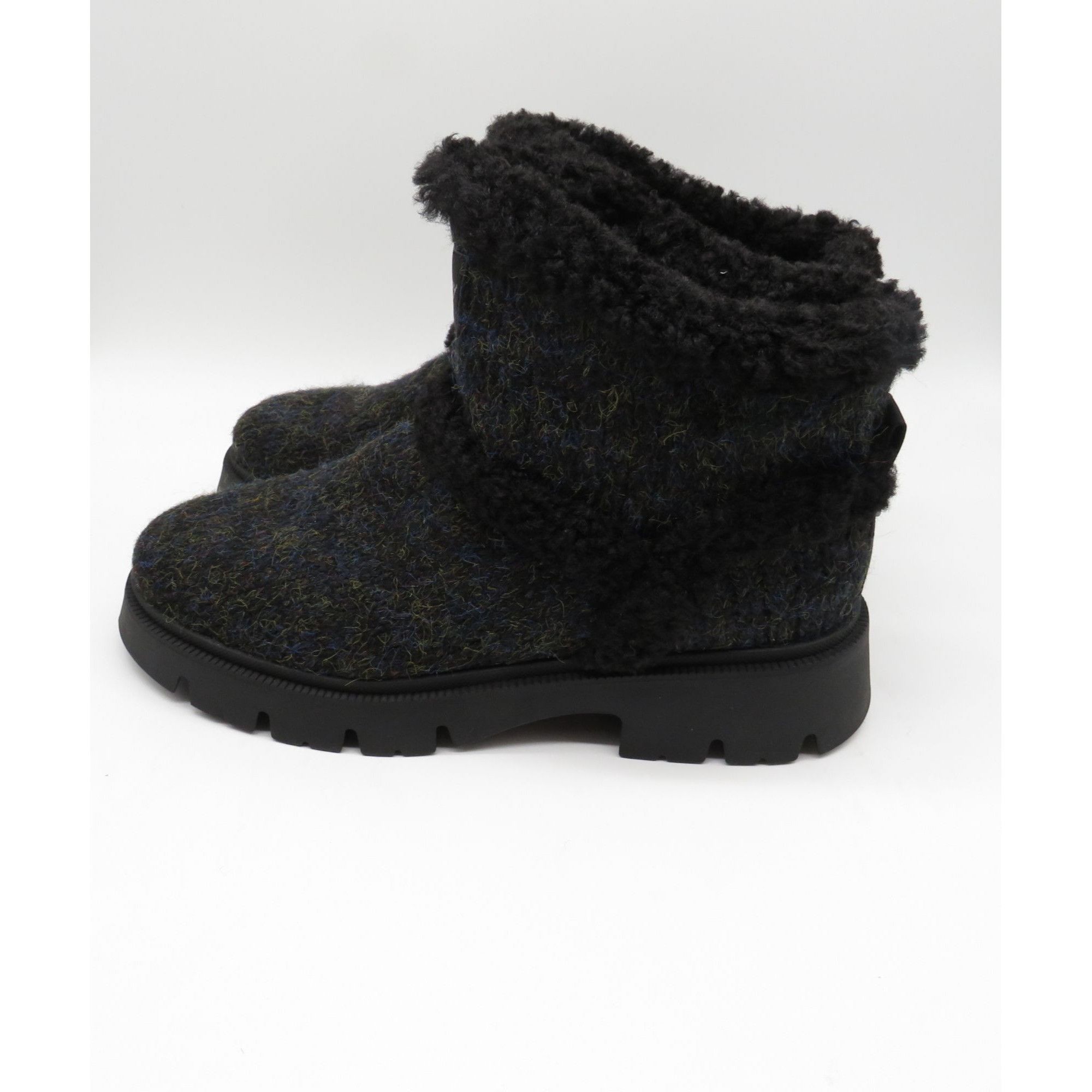 Sam Edelman Circus Ny By Sam Edelman Clare Black Fuzzy Ankle Boots Winte Size US 12 / IT 42 - 5 Thumbnail