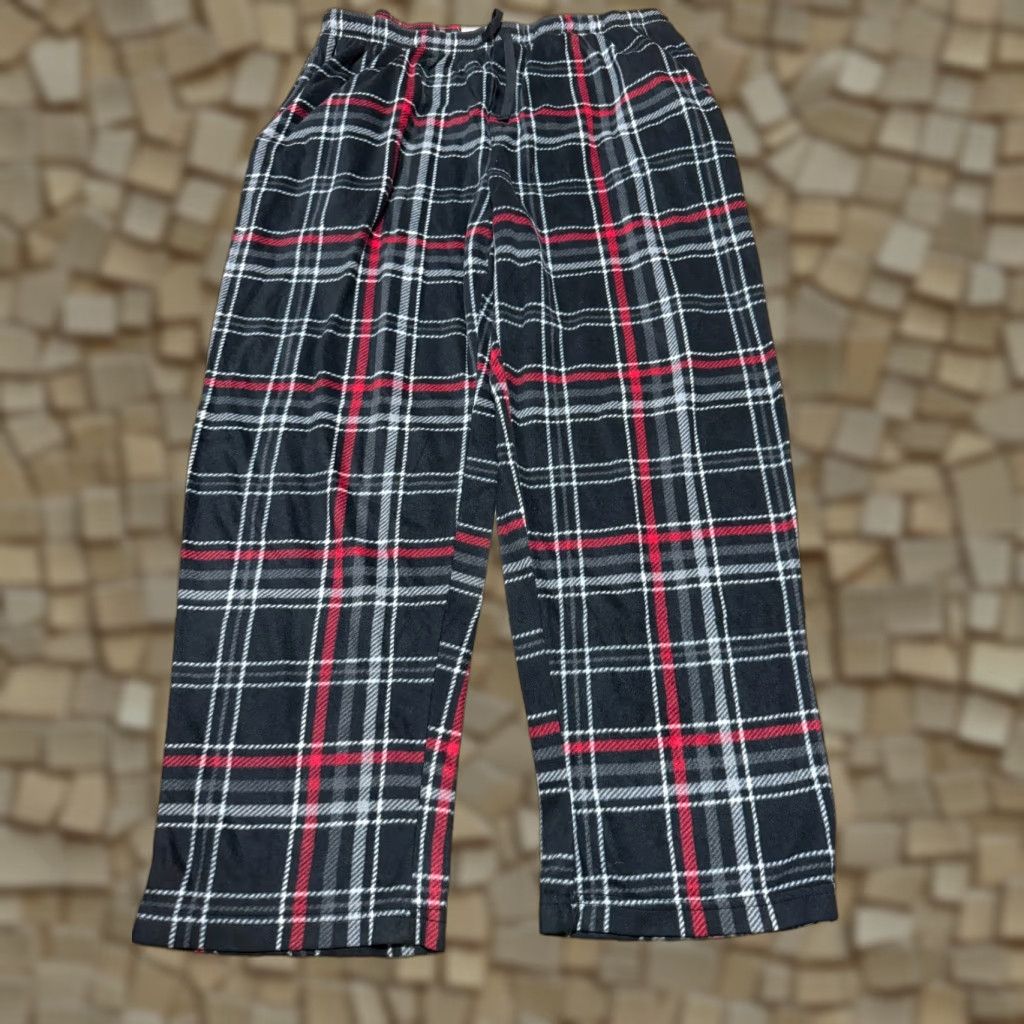 Joe Boxer VINTAGE Joe Boxer Pants Men XL Black White Red Plaid Sleepwear Pants Tie Waist (This line intentionally not included as vintage; if not vintage, omit) Size US 36 / EU 52 - 1 Thumbnail