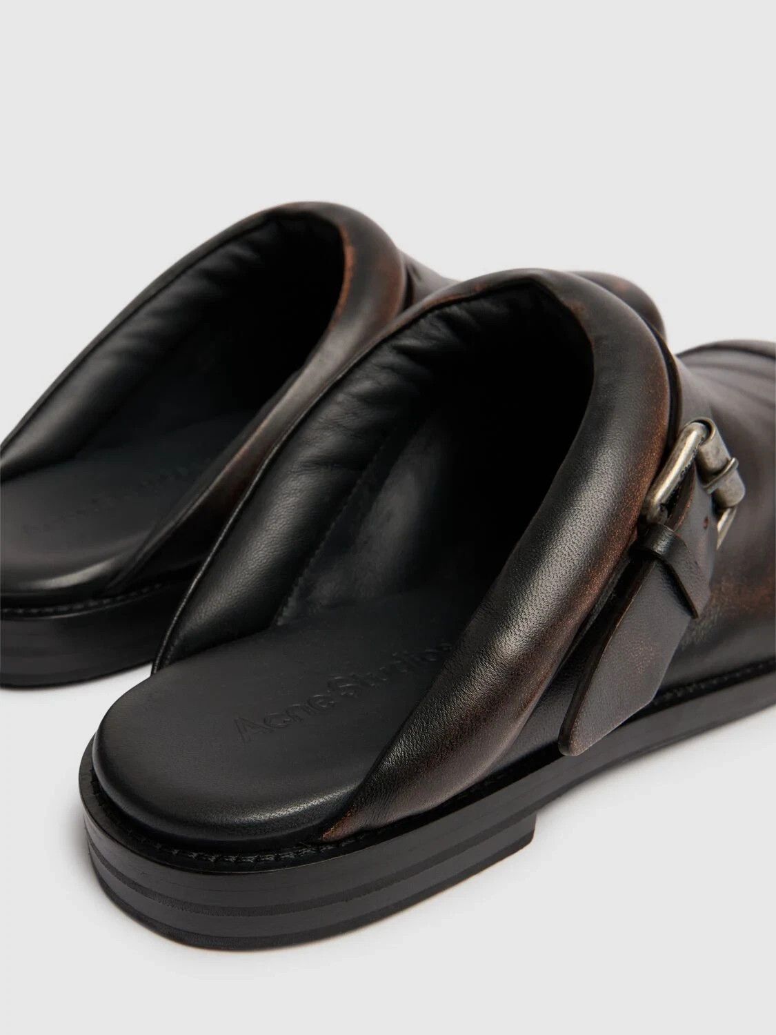 Acne Studios ACNE STUDIOS Brown/Black Leather Buckle Loafers New Size US 7 / IT 37 - 3 Thumbnail