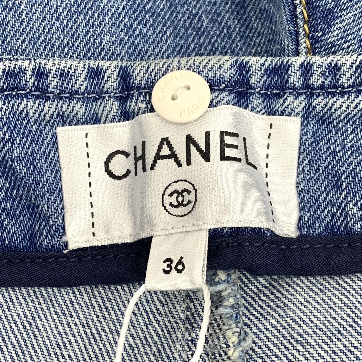 Chanel Chanel Blue Washed Cotton Denim Wide Leg Pants Size 26" / US 2 / IT 38 - 5 Thumbnail