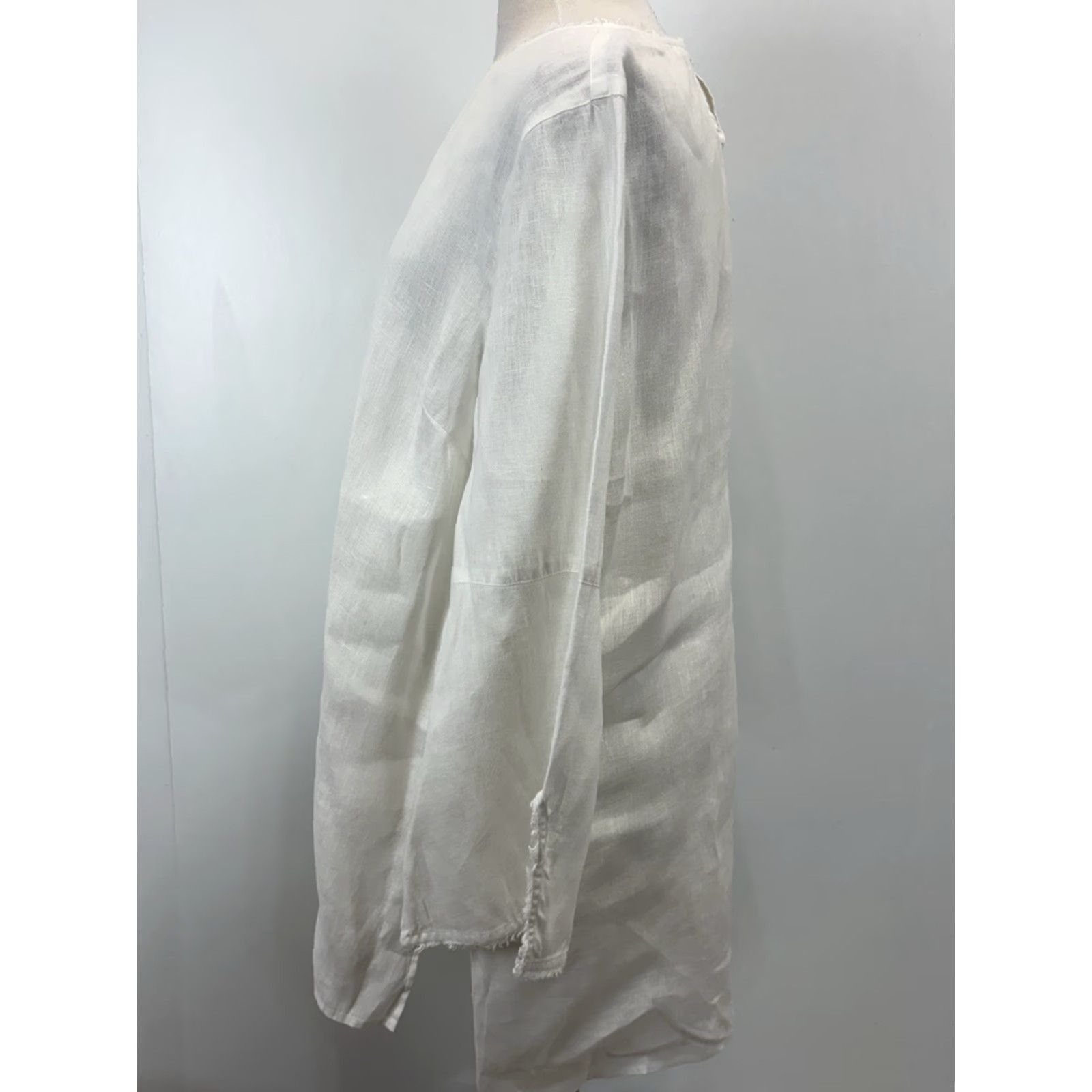 J. Jill J. Jill Love Linen Tunic Women's XL Tall White Long Sleeve Blouse Lagenlook Casual Size XL / US 12-14 / IT 48-50 - 2 Thumbnail