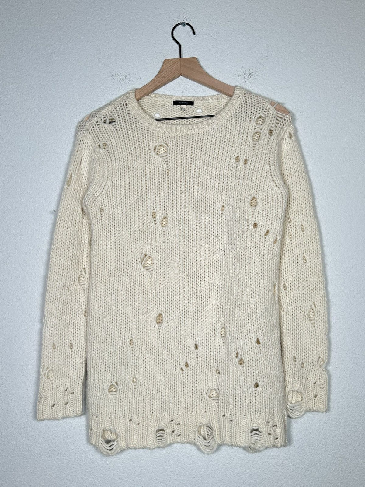 R13 Distressed Alpaca Wool Knit Sweater Size US S / EU 44-46 / 1 - 1 Thumbnail