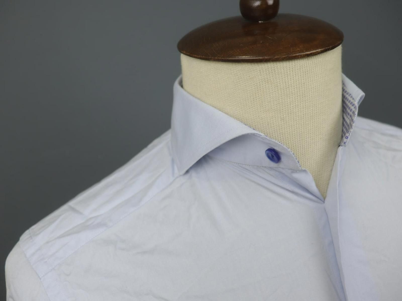 Eton Eton Blue 100% Cotton Collared Dress Shirt Size 37 Size 38R - 4 Thumbnail
