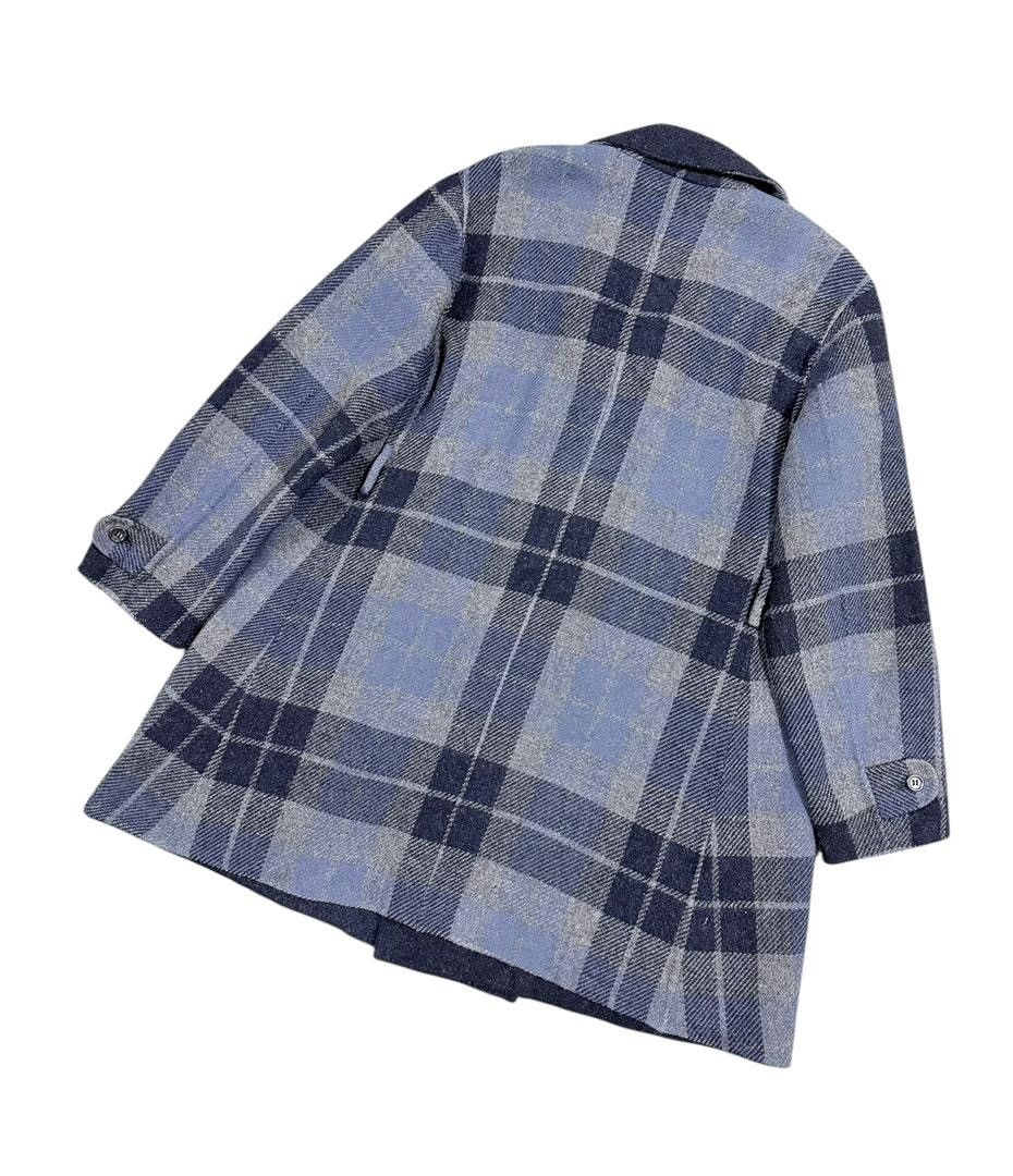45rpm Vtg💥45rpm Indigo/Tartan Mohair Double Breasted Long Jacket Size US M / EU 48-50 / 2 - 18 Thumbnail