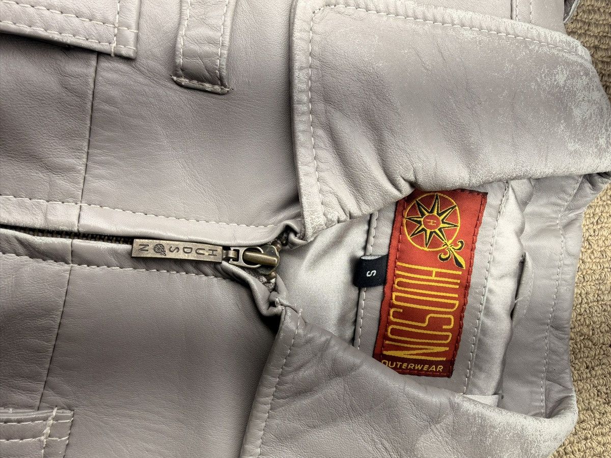 Hudson Outerwear Grey leather bomber jacket with silver accents Size US S / EU 44-46 / 1 - 2 Thumbnail