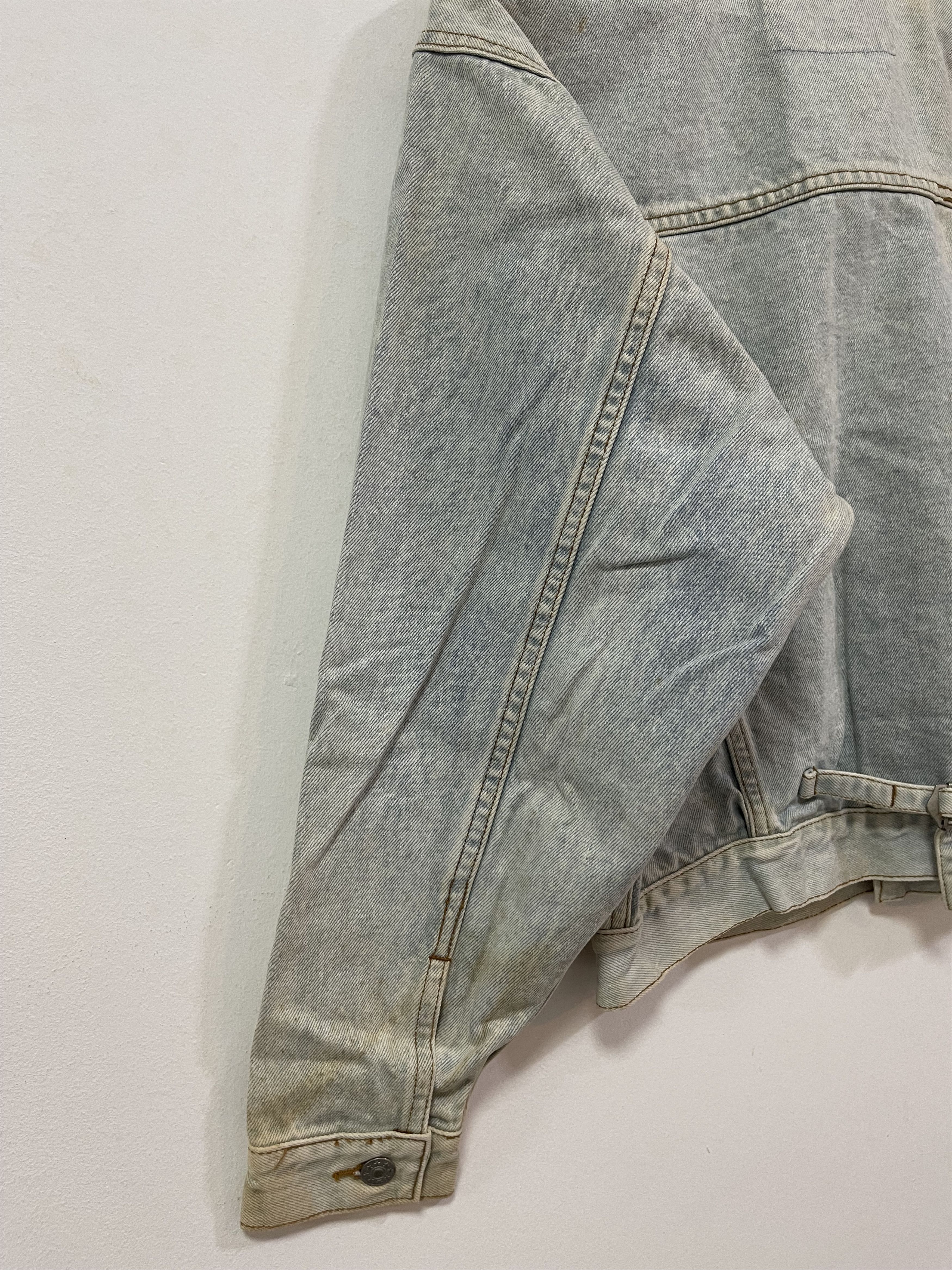 Japanese Brand Distressed Japan Design Super Wash Denim Jacket Size US S / EU 44-46 / 1 - 11 Thumbnail