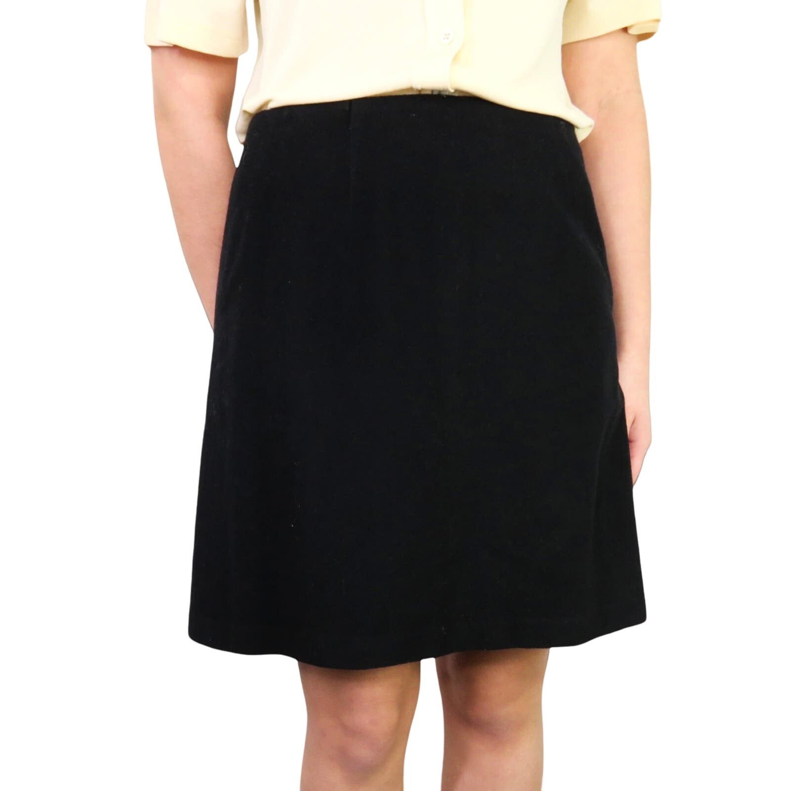 Vintage Vintage Express Black Mini Skirt A-Line Wool Skirt 6 Size 28" / US 6 / IT 42 - 4 Thumbnail