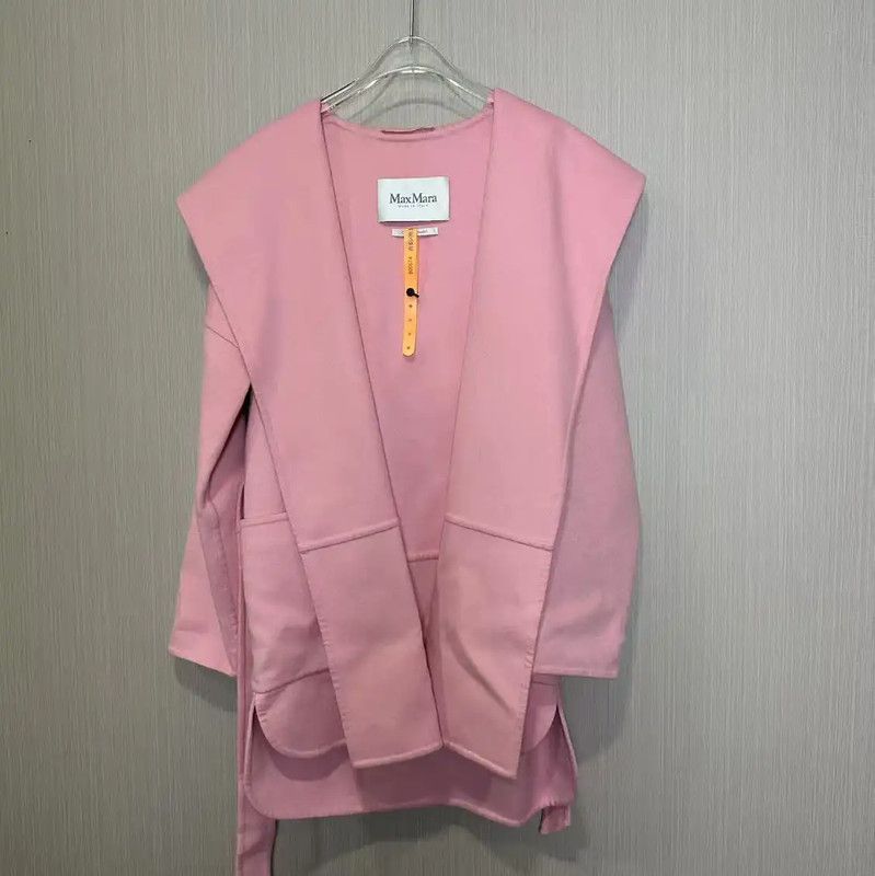 Max Mara MaxMara Pink Wool Women's Coat 0089 Size ONE SIZE - 1 Thumbnail