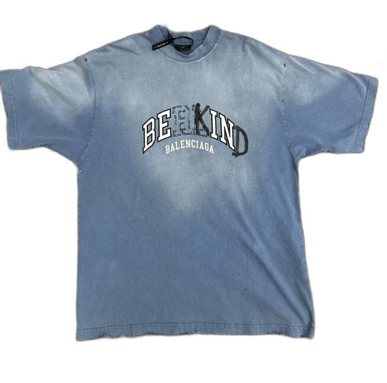 Balenciaga balenciaga be kind blue short sleeve shirt Size US S / EU 44-46 / 1 - 1 Thumbnail