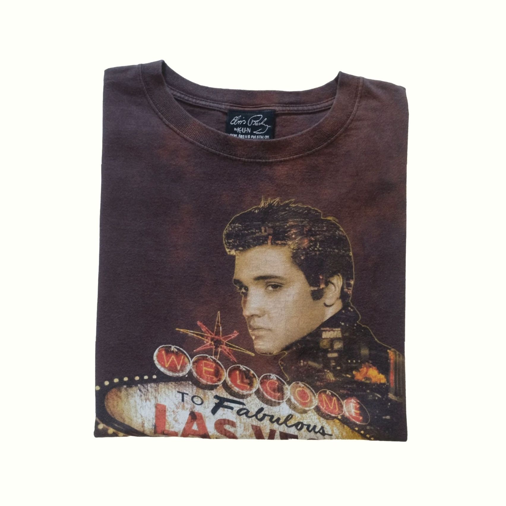 Vintage VINTAGE ELVIS PRESLEY T-SHIRT 90s Y2K DISTRESSED GRAPHIC BROWN MEN XL SZ XL ROCK TOUR BROWN T SHIRT Size US XL / EU 56 / 4 - 2 Thumbnail