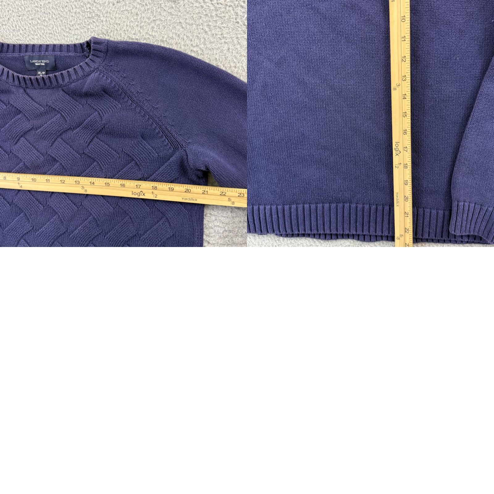 Lands' End Lands End Drifter Sweater Women XL Petite Blue Cable-Knit Pullover Size XL / US 12-14 / IT 48-50 - 8 Thumbnail