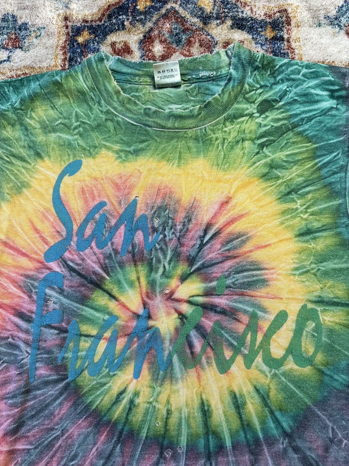 Vintage Vintage San Fransisco Spellout Tye-Dye T-shirt Medium Size US M / EU 48-50 / 2 - 4 Thumbnail
