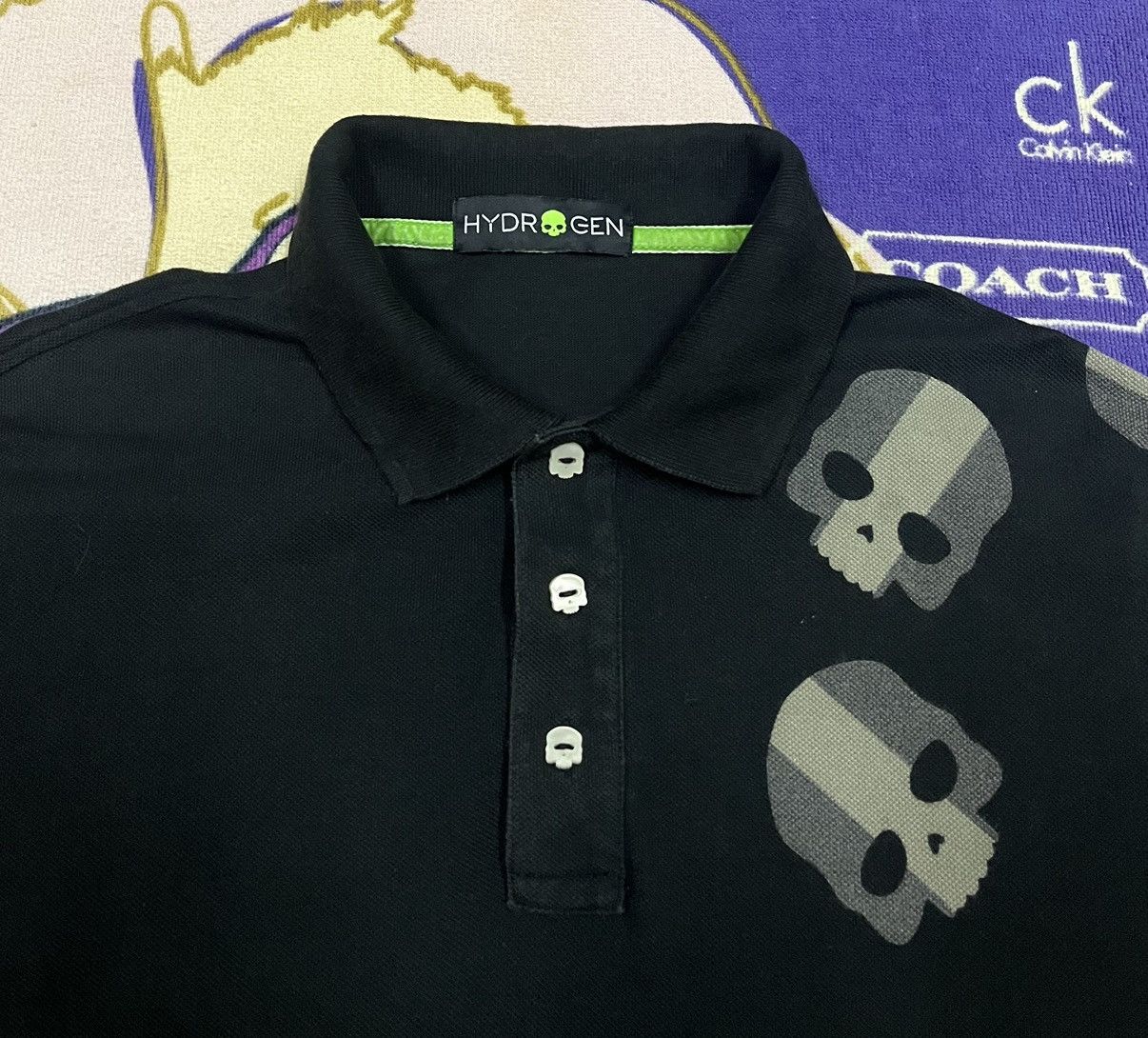 HYDROGEN HYDR☠️GEN Rare Skulls Design Polo Shirt / Hydrogen Size US L / EU 52-54 / 3 - 5 Thumbnail