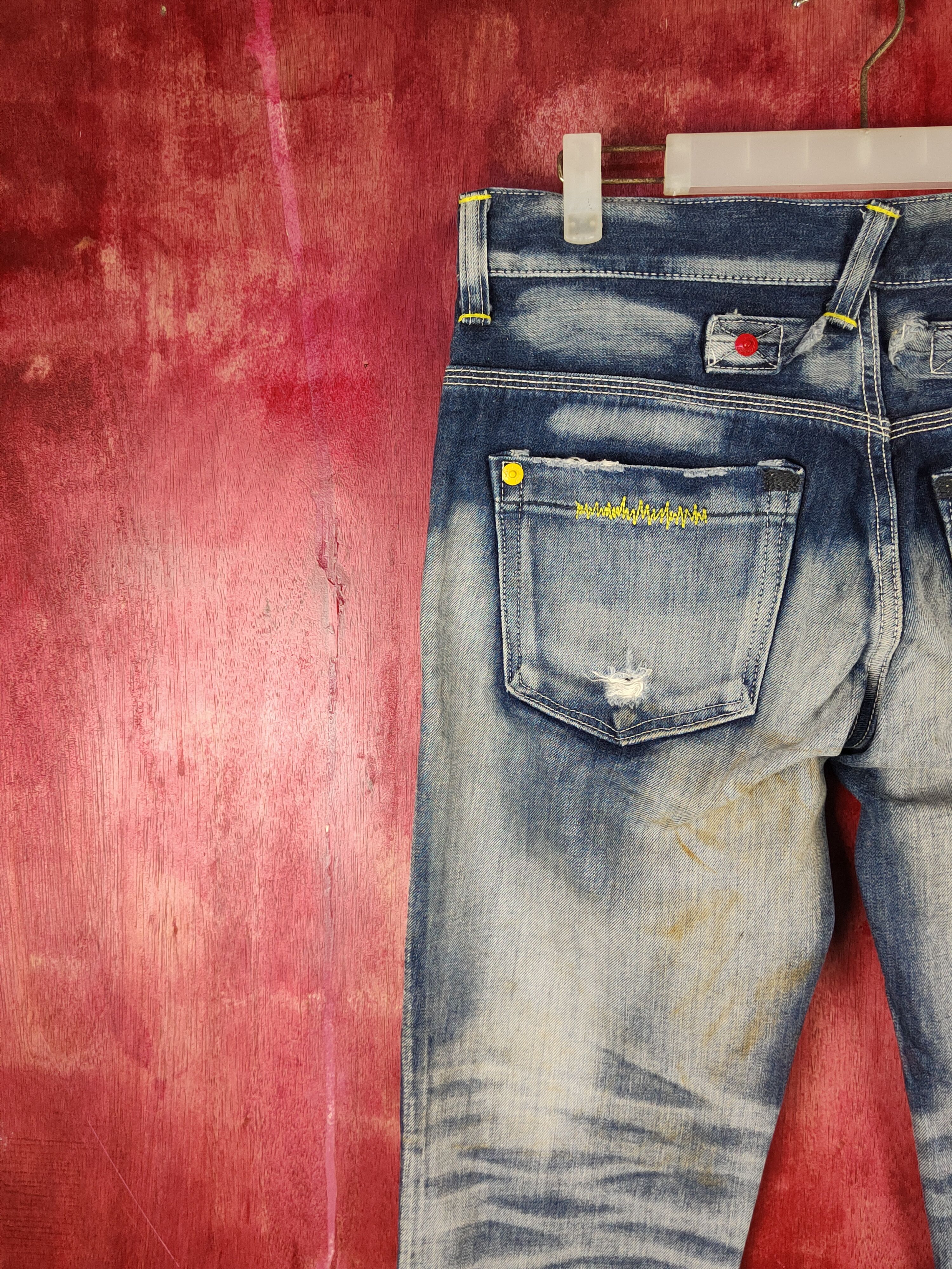 Edwin Something-Edwin venus Blue Distressed faded Denim #S1592 Size US 31 - 9 Thumbnail
