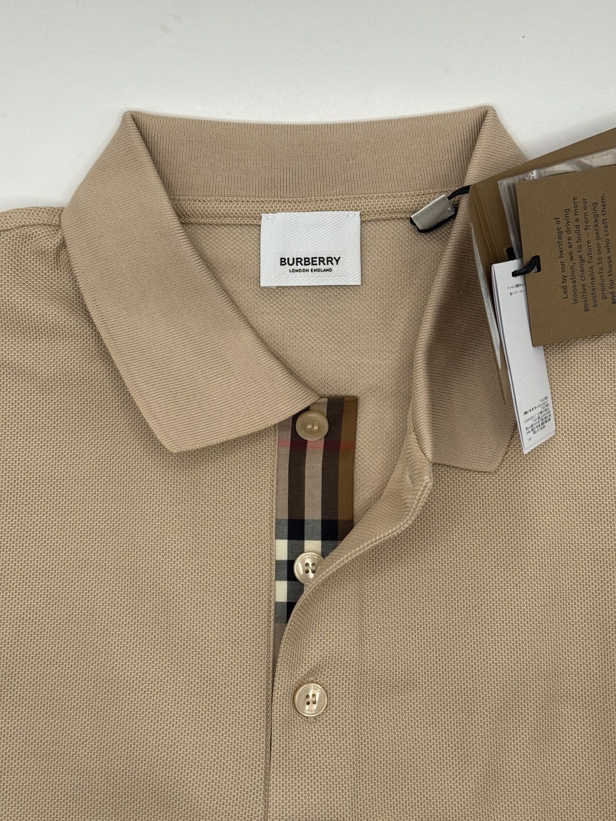 Burberry Burberry Polo Tee Shirt Soft Fawn M Size US M / EU 48-50 / 2 - 4 Thumbnail