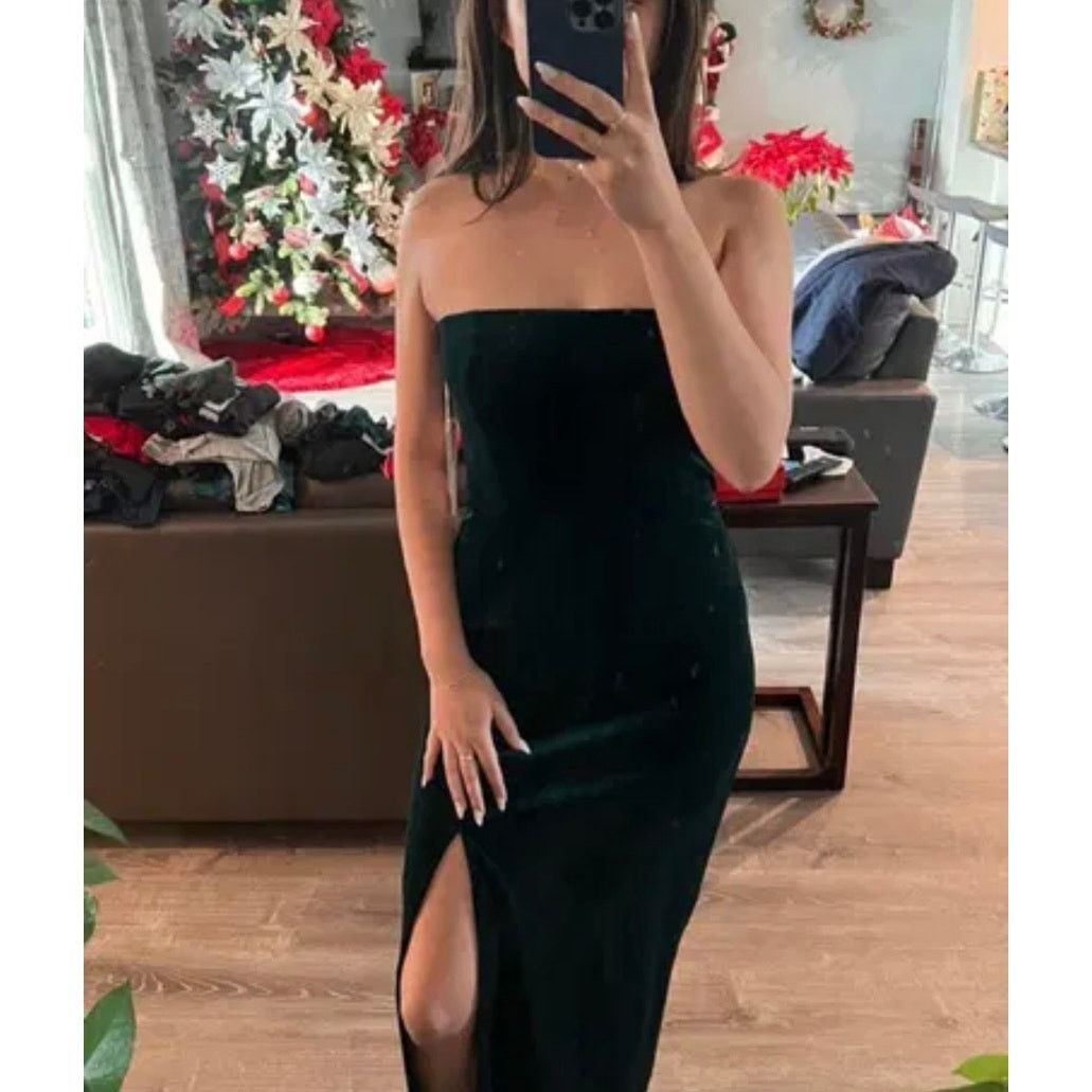 reformation beacon velvet dress emerald green size S C4 - joarbit.com