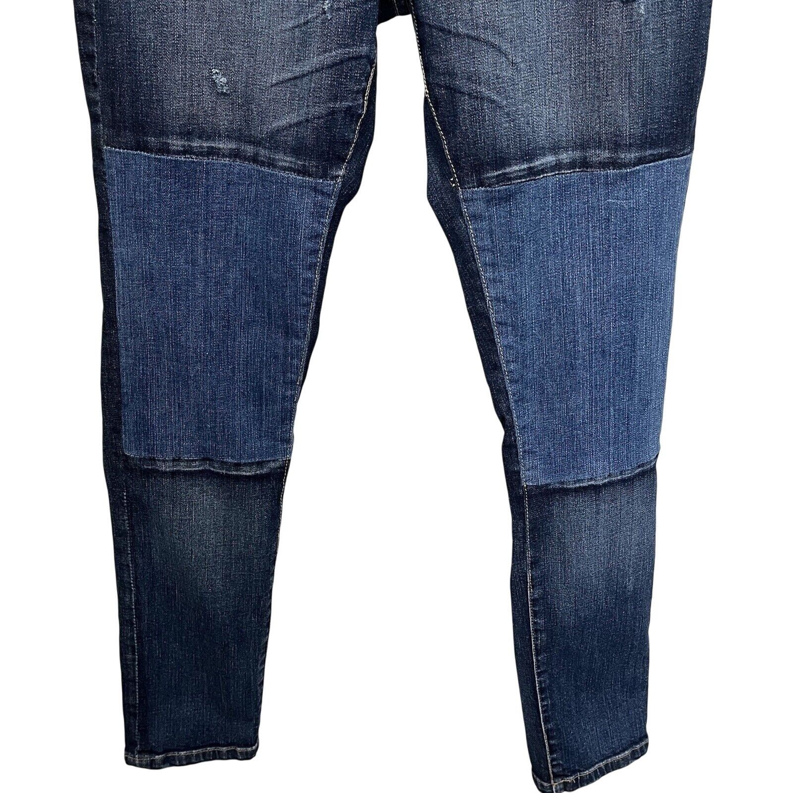 BLANKNYC Blanknyc | Dark Wash Skinny Patchwork Jeans Distressed Sz 27 Size 27" / US 4 / IT 40 - 4 Thumbnail
