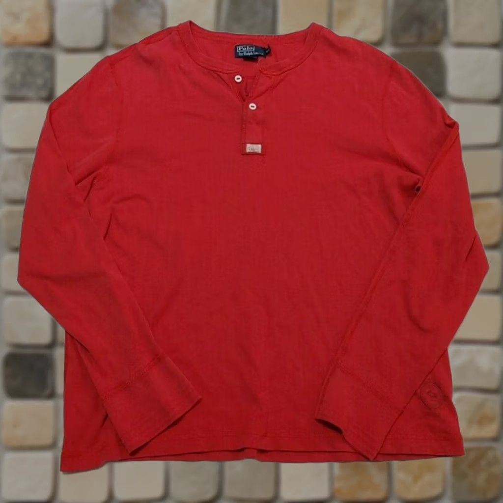 Vintage VINTAGE Mens 2XL Red Polo Ralph Lauren button pullover long sleeve size Size US XXL / EU 58 / 5 - 1 Thumbnail