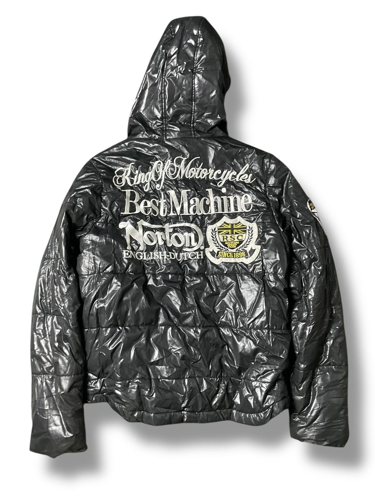 Japanese Brand × Norton × Vintage NORTON Embroidered Biker Leather Jacket (134) Size US XXS / EU 40 - 7 Thumbnail