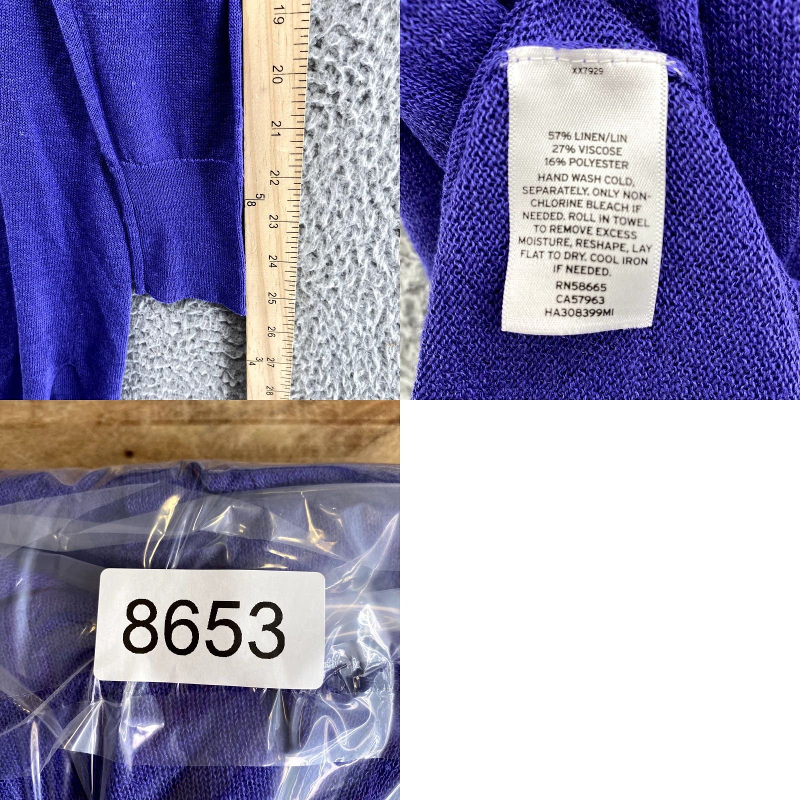 Vintage Halogen Duster Cardigan Women Medium Purple Linen Blend Corpcore Academia Office Cardigan Size M / US 6-8 / IT 42-44 - 8 Thumbnail
