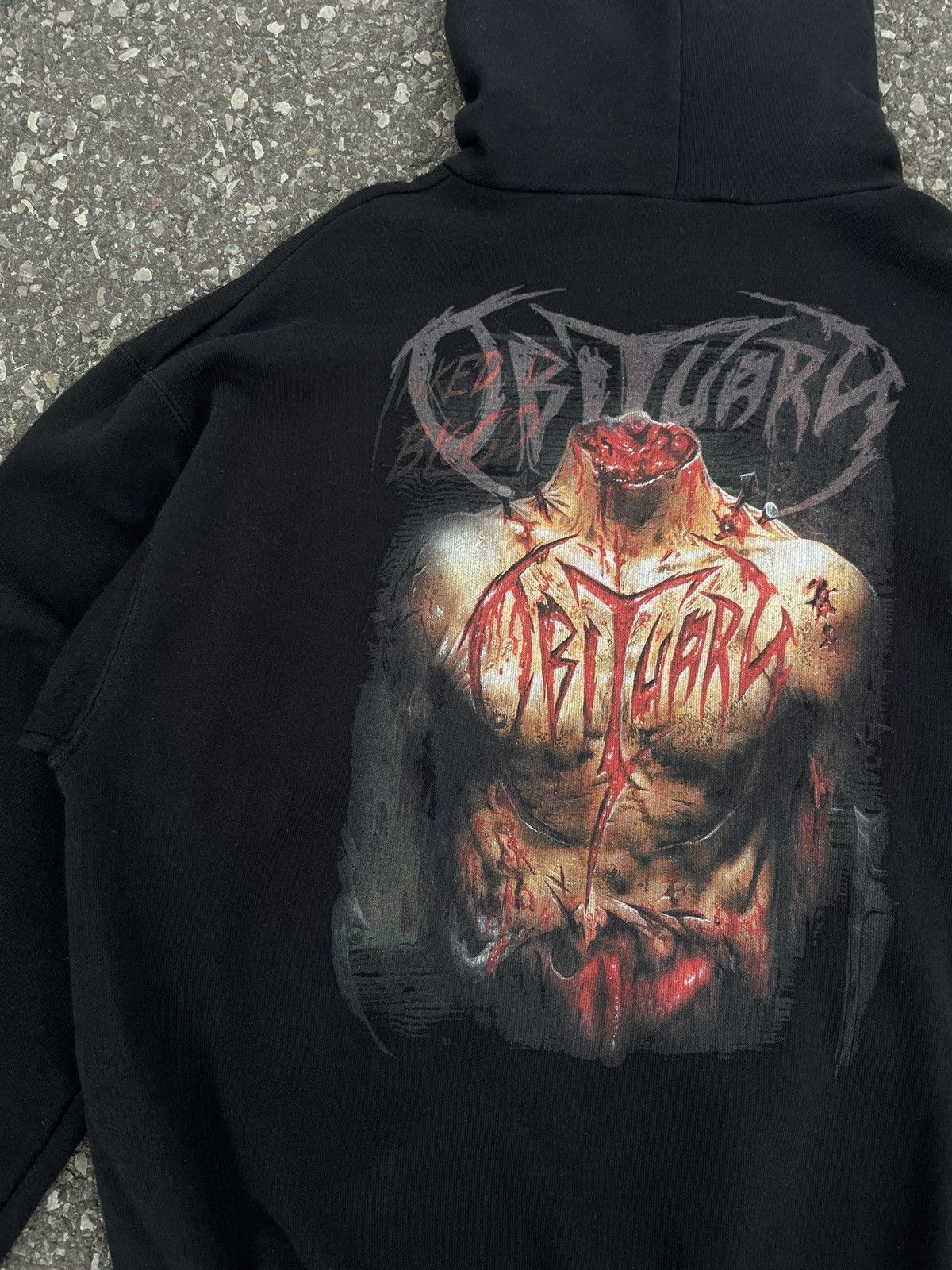 Band Tees × Vintage Vintage Obituary Inked In Blood Band Hoodie Size US L / EU 52-54 / 3 - 3 Thumbnail