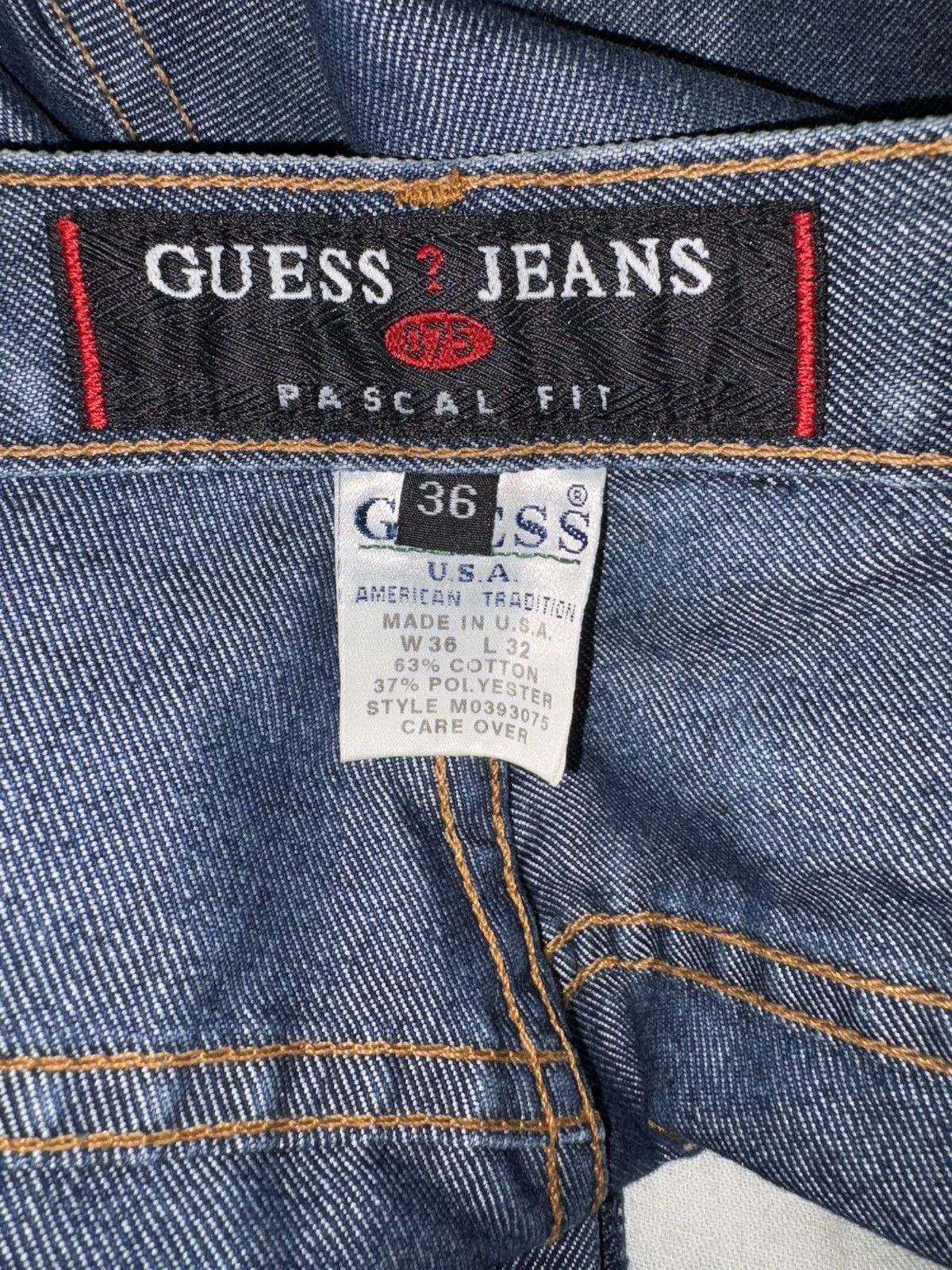 Guess Vintage Guess 075 Pascal Fit 36x32 blue INDIGO made in U.S.A Size US 36 / EU 52 - 11 Thumbnail