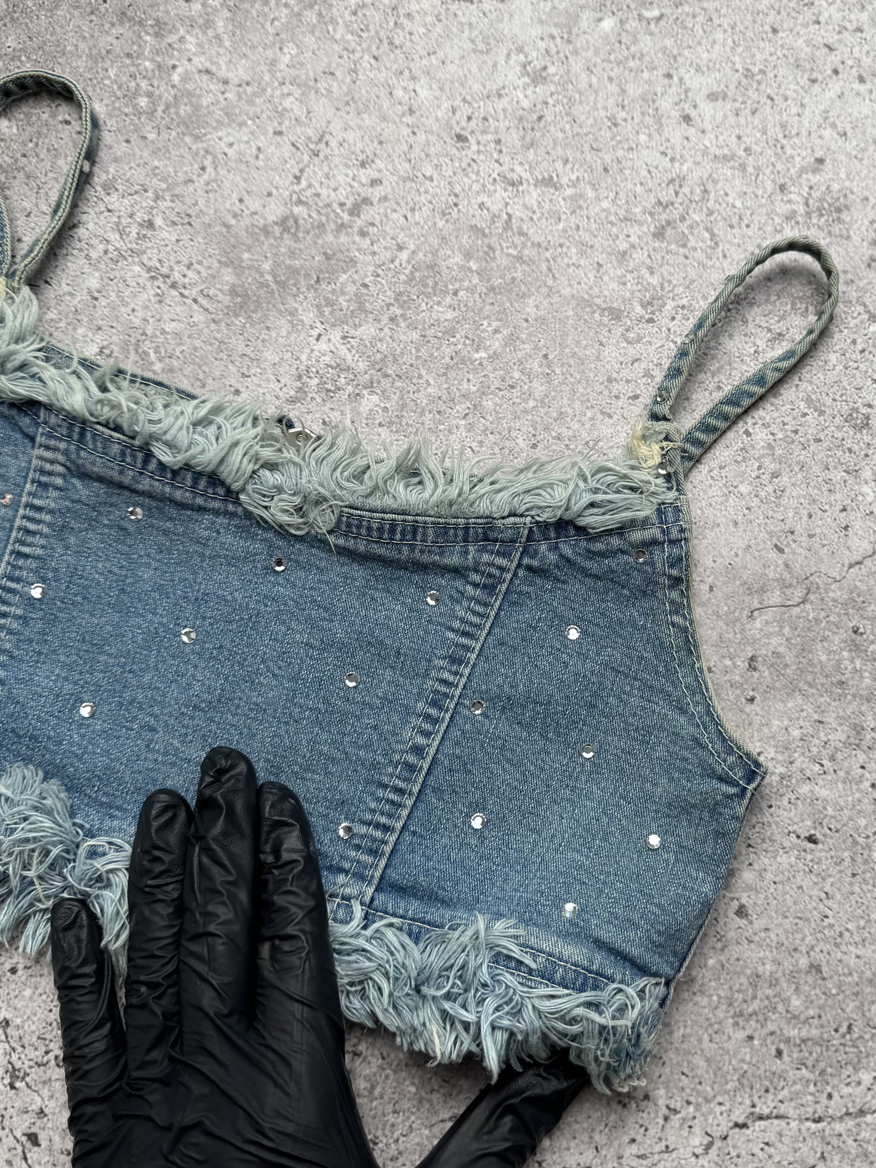 Vintage Vintage Denim Crop Top C20 Size XS / US 0-2 / IT 36-38 - 4 Thumbnail