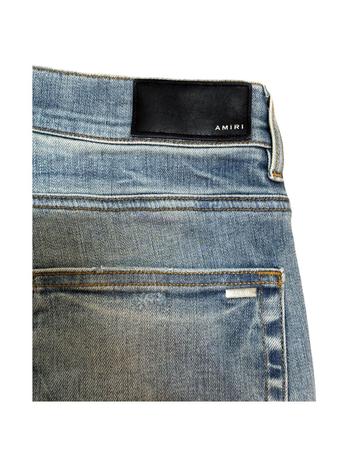 Amiri Amiri White Leather Core Logo Thrasher Ripped Jeans size 36 Size US 36 / EU 52 - 10 Thumbnail
