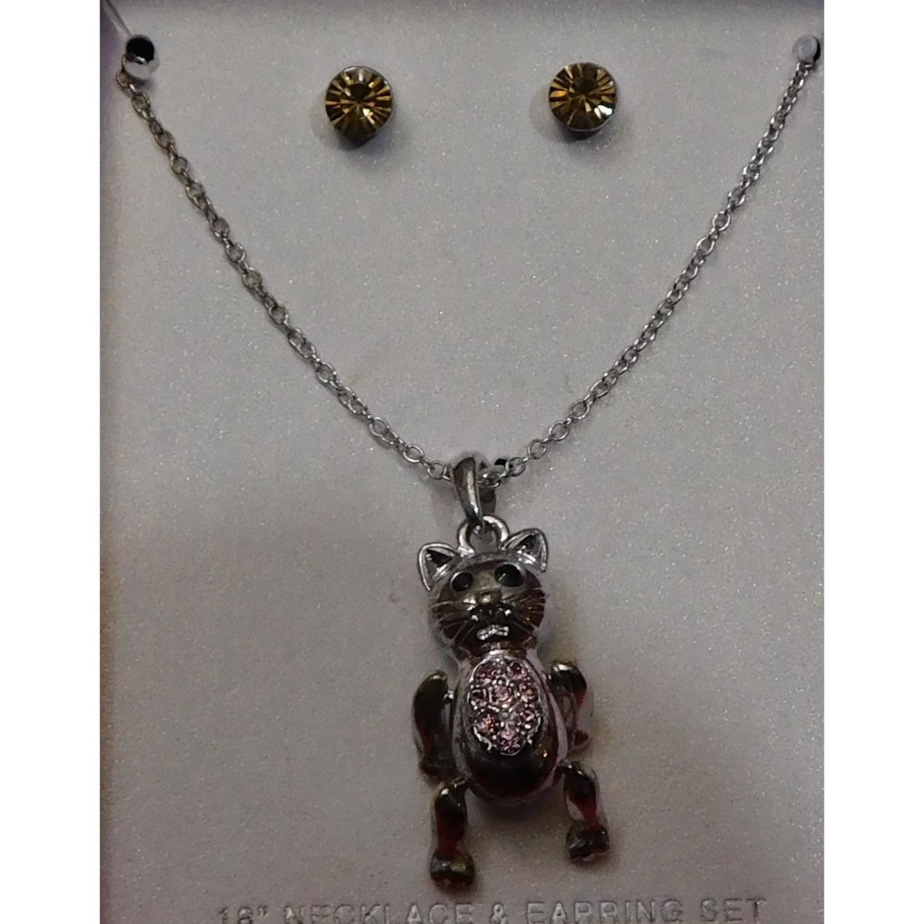 Other Articulated Cat Necklace And Earring Set Size ONE SIZE - 4 Thumbnail