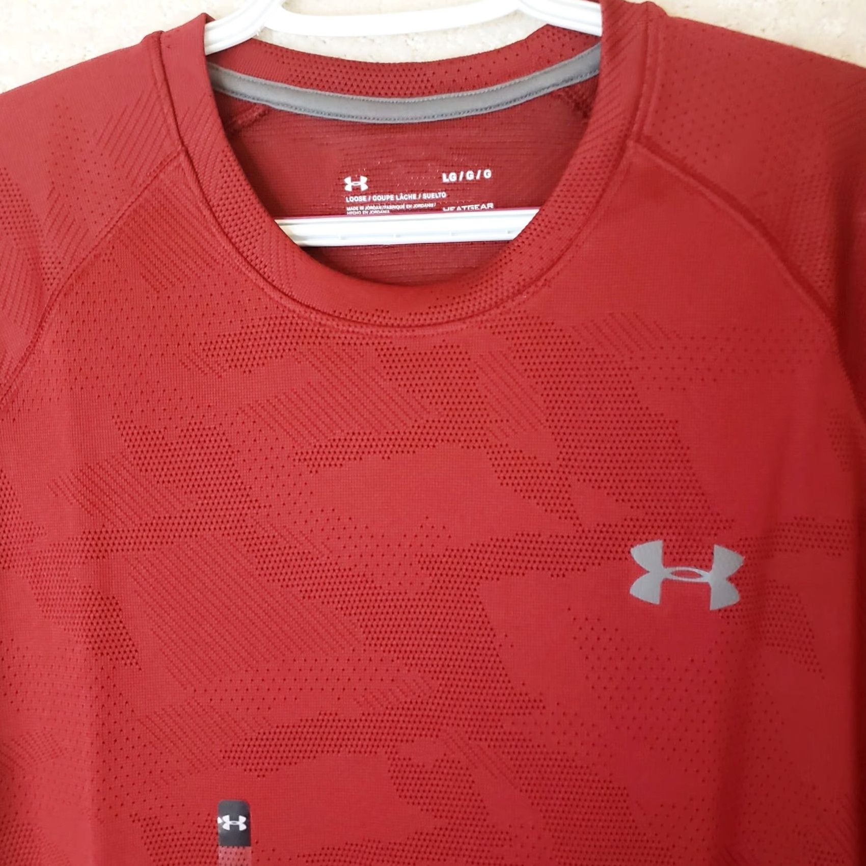Under Armour Under Armour Heat Gear Loose Fit Anti-Odor Perforated Shirt Mens L Red New Size US L / EU 52-54 / 3 - 4 Thumbnail